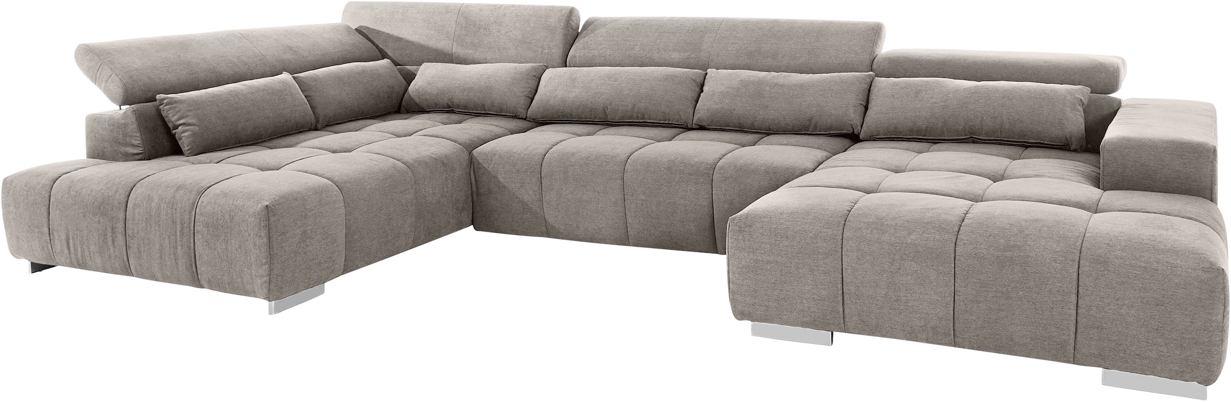 COTTA Wohnlandschaft »Orion U-Form«, mit Kopfteilverstellung & 6 Nierenkissen