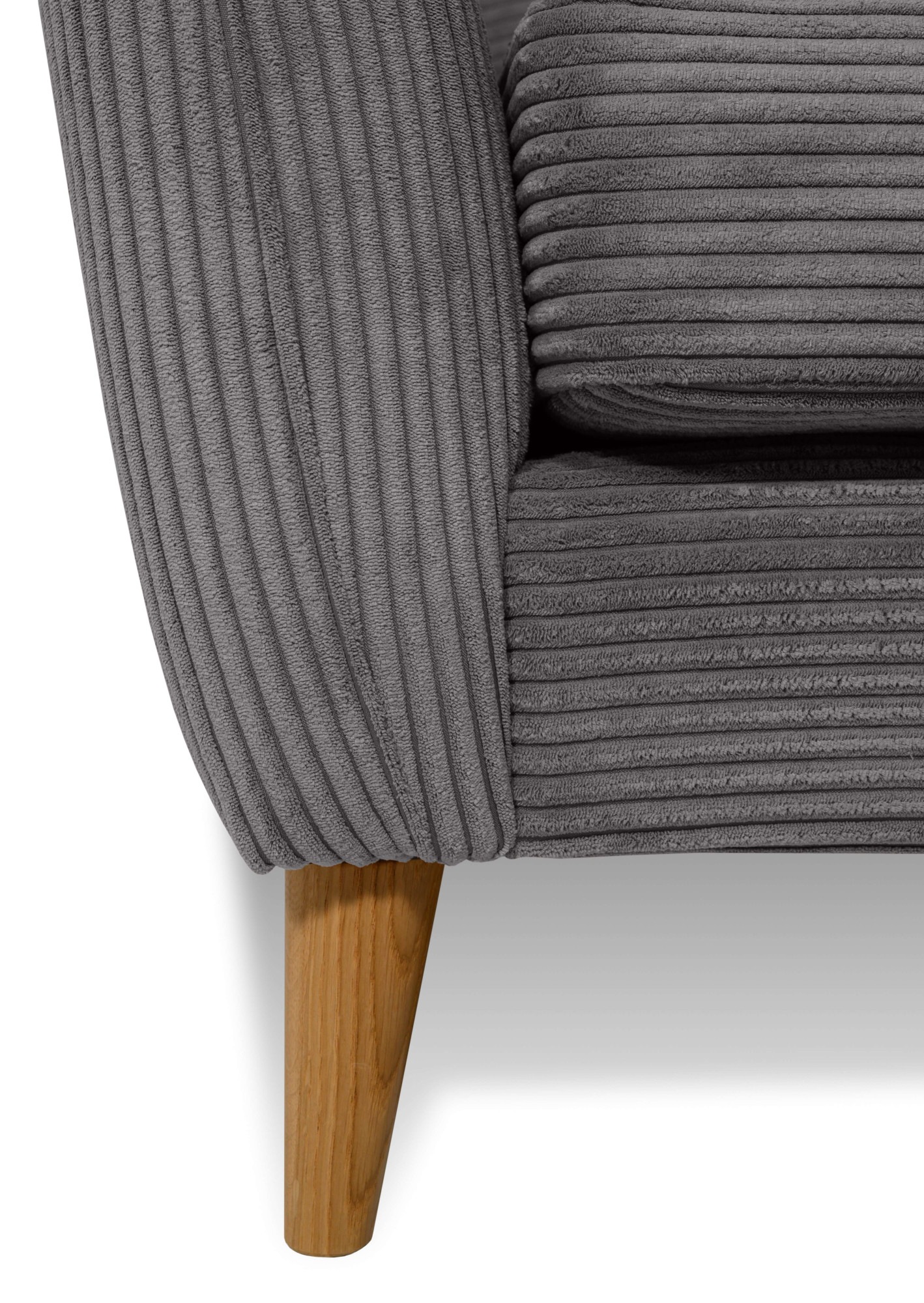 Home affaire 2-Sitzer »MARSEILLE Kompaktsofa 170 cm, Cord, Flachgewebe, Struktur, Webstoff« Massivholzbeine Eiche, Landhausstil, Wellenunterfederung