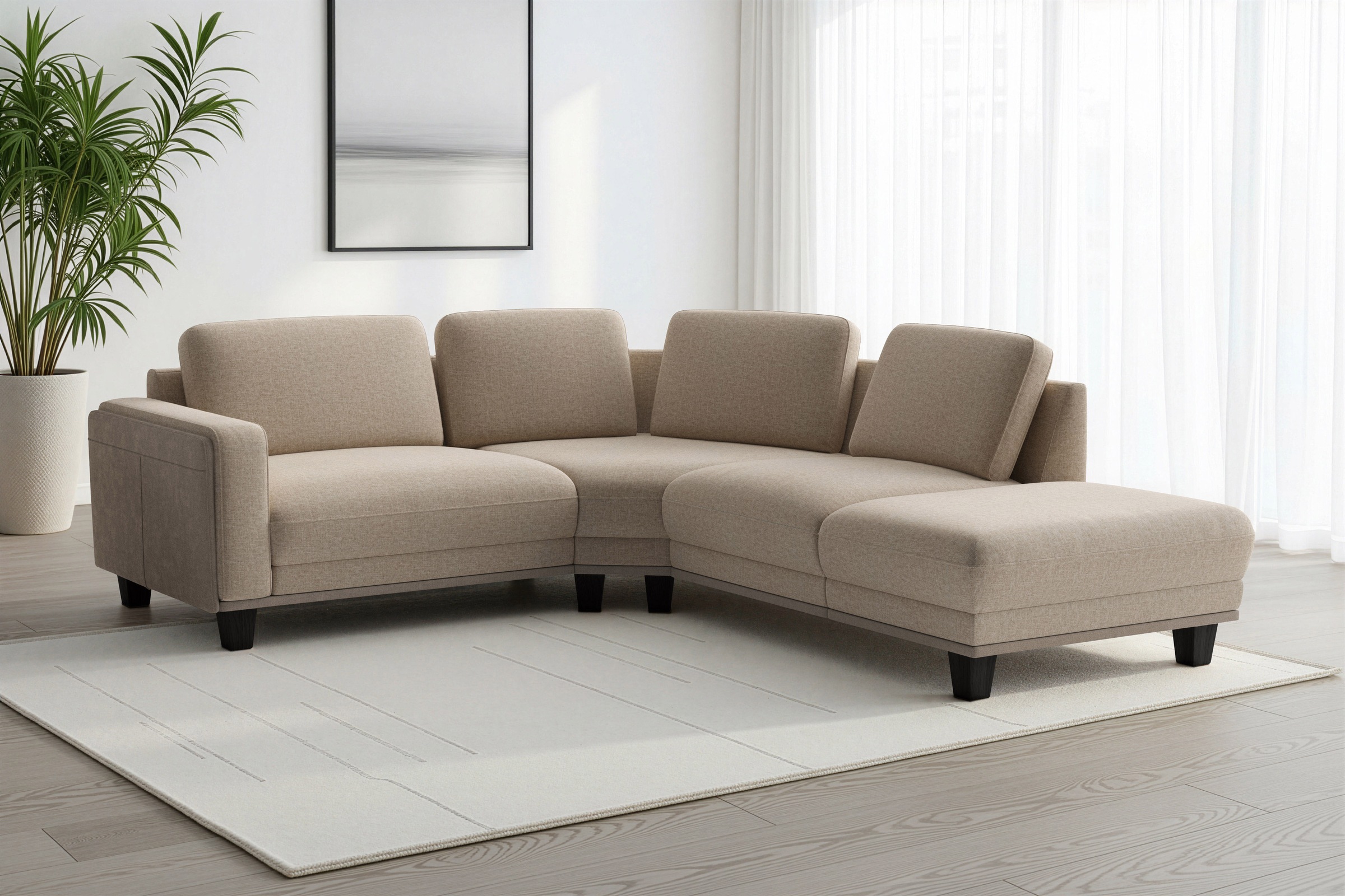 sit&more Ecksofa »Concept« Modernes Sofa in drei Fußfarben zur Auswahl