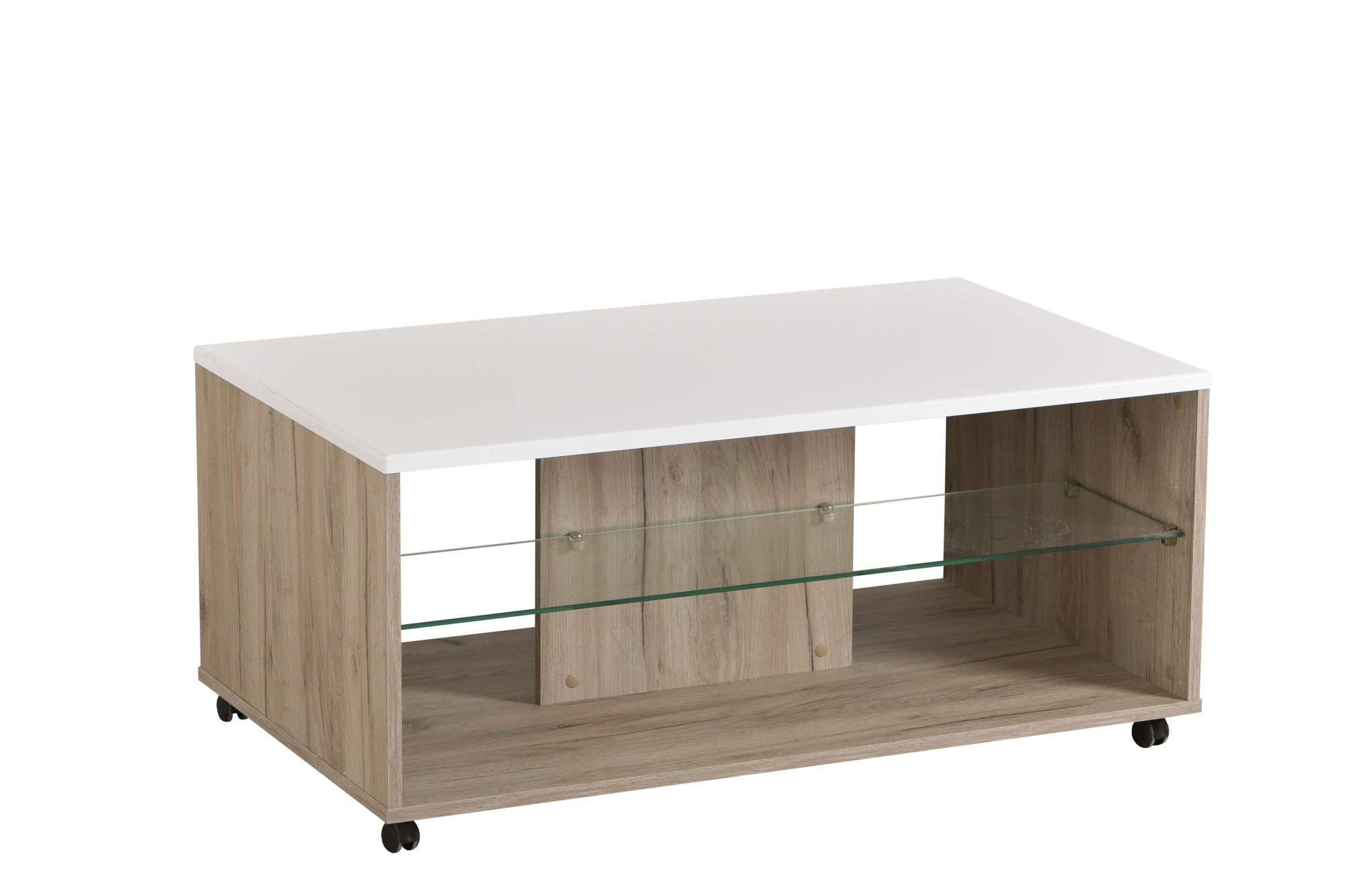 Home affaire Couchtisch »Bert Kaffetisch, 100 cm, in trendigen Farben, modern«, Hochglanzplatte, mit Rollen