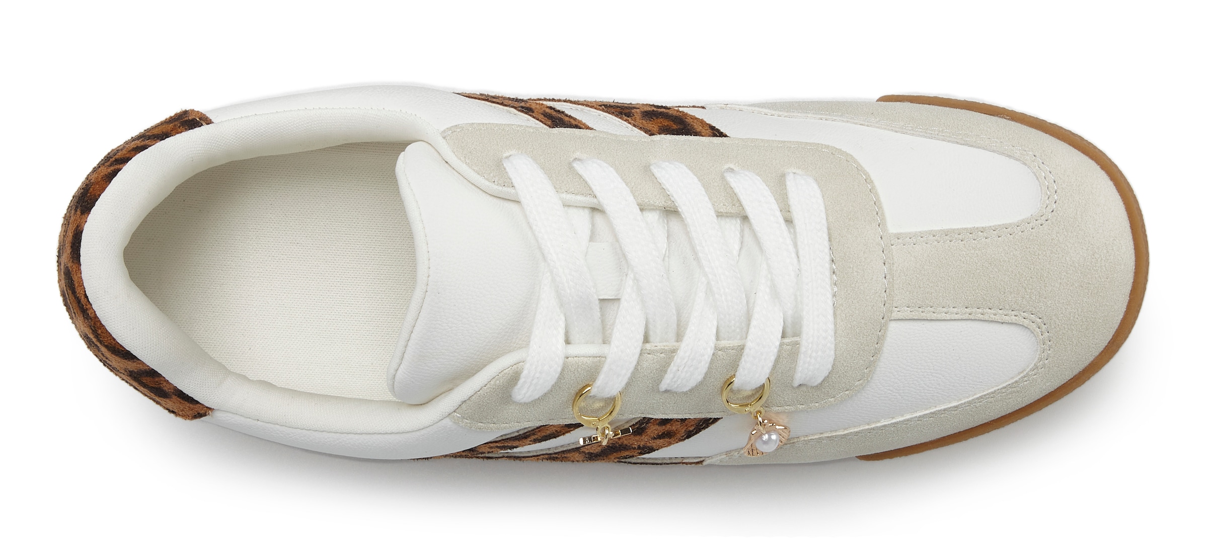 LASCANA Sneaker  Schnürhalbschuh, Freizeitschuh mit abnehmbaren Schmucksteinen VEGAN