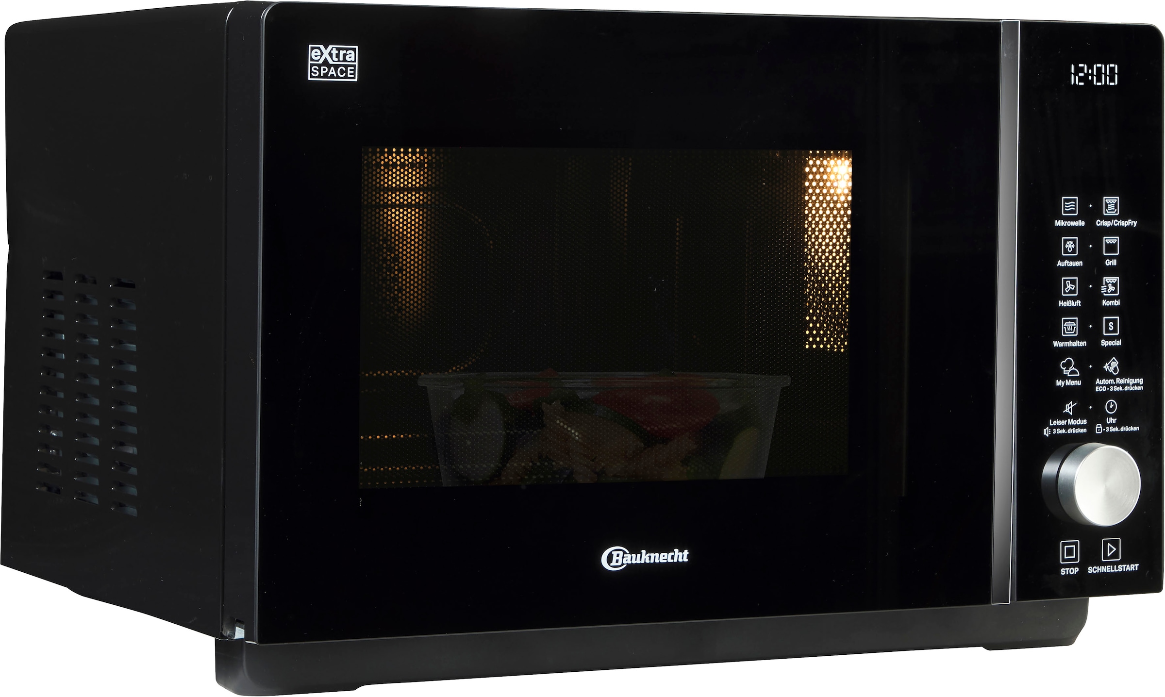 BAUKNECHT Mikrowelle "MF 258 B" Grill  Heißluft  Mikrowelle Extra viel Platz, Grill, Heißluft und Crisp für knusprige Pizza