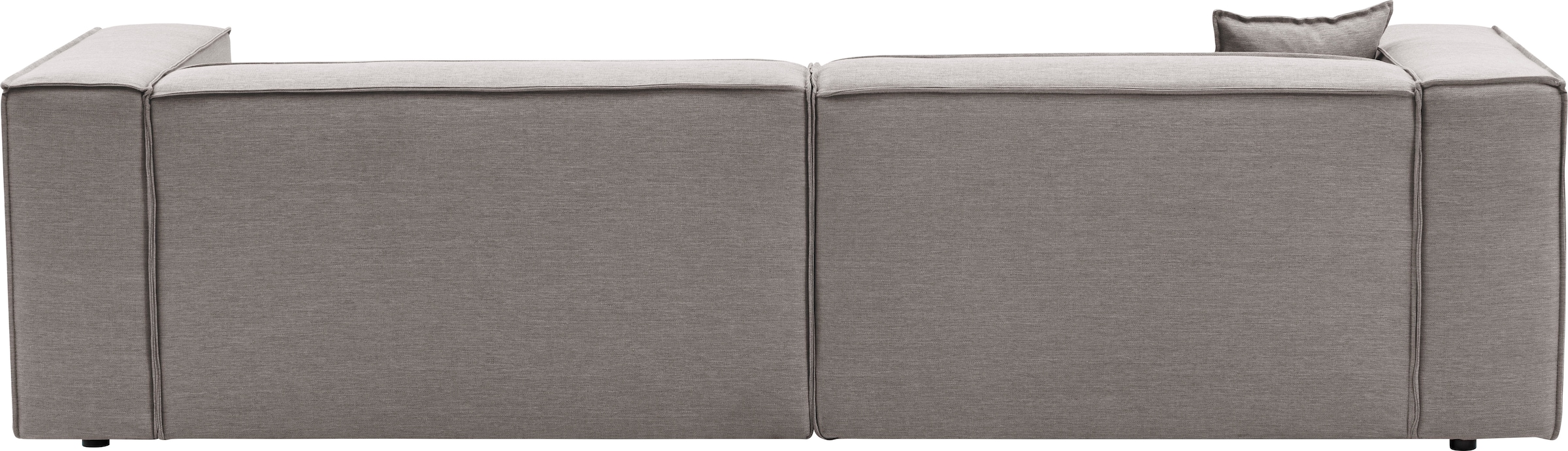 LeGer Home by Lena Gercke Ecksofa »PIARA mit Kedernaht, Cord, Leinenoptik o. Strukturstoff, Couch, L-Form«, wahlweise Ottomane rechts/links, schwarze Füße, bequemer Sitzkomfort