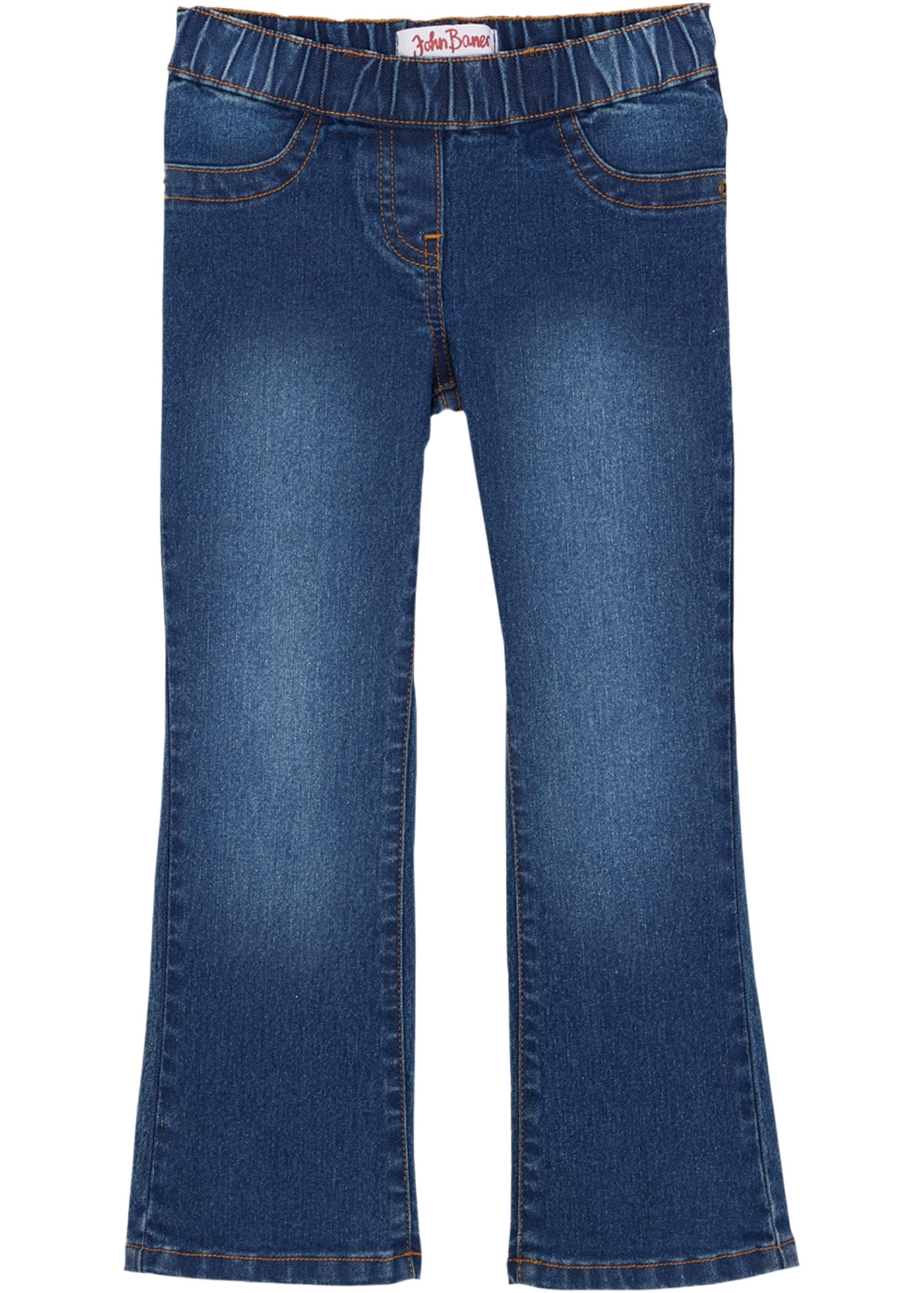 bonprix Bootcut-Jeans bequeme Passform mit Gummizug und verstellbarem Bund