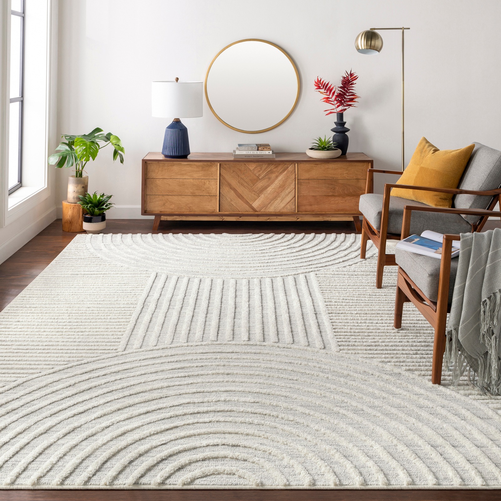 Livabliss Teppich »ZAMBIA« rechteckig 19 mm Höhe Skandi Design, Modern Boho Kurzflor Wohnzimmerteppich, Schlafzimmer