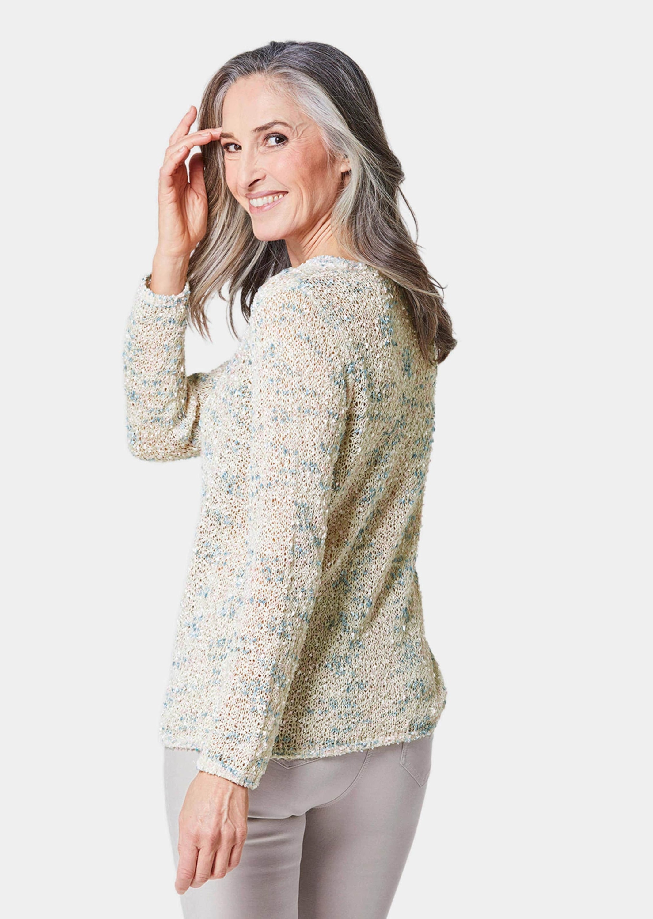 GOLDNER Strickpullover »Effektvoller locker gestrickter Bändchengarnpullover«