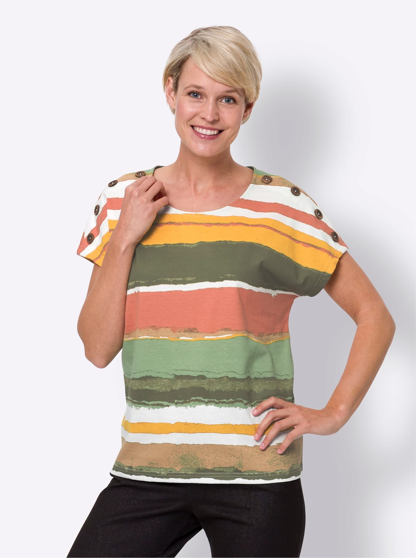 Classic Basics Rundhalsshirt »Druck-Shirt«, (1 tlg.)