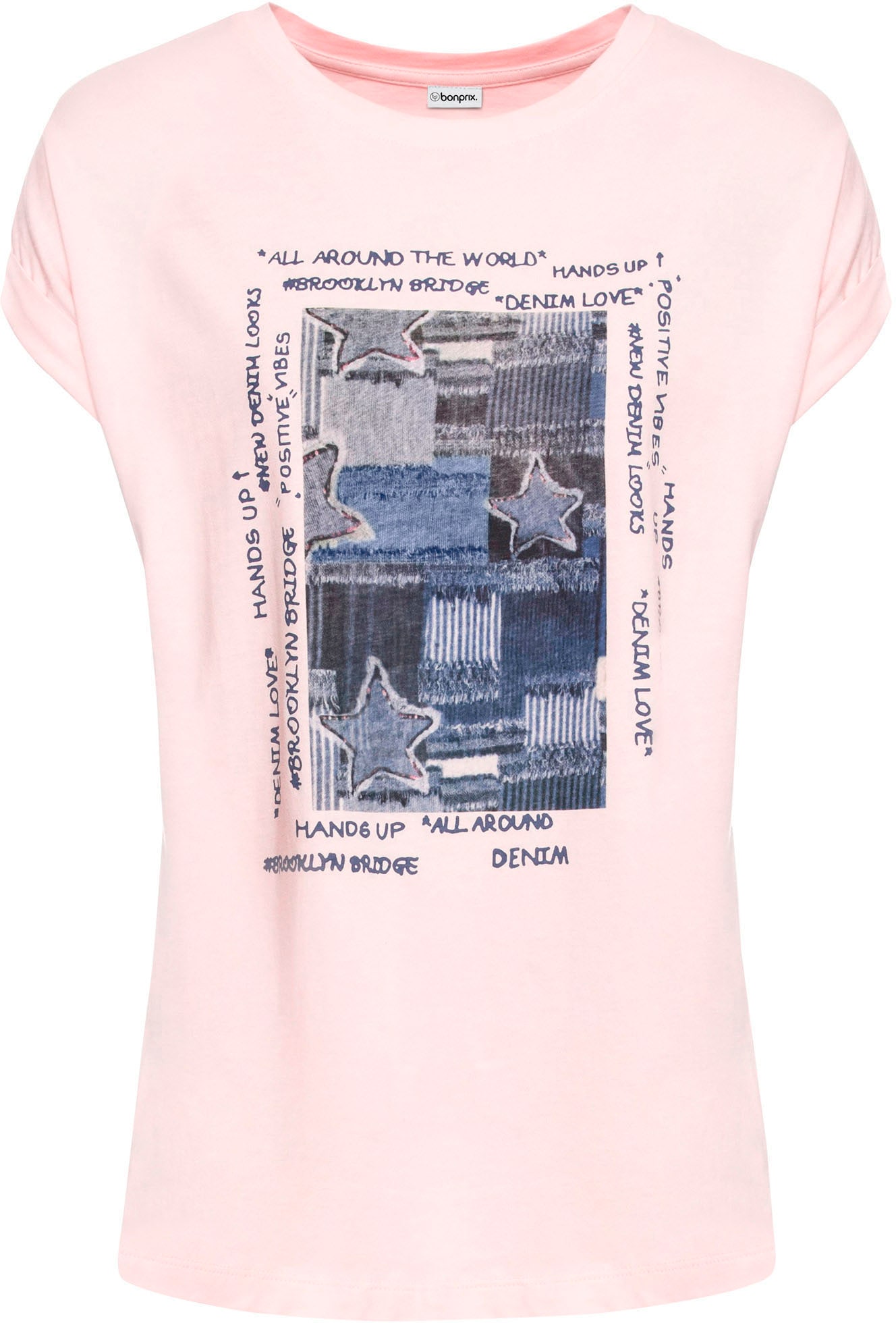 bonprix T-Shirt Regular Fit, Kurzarm-Design, aus Viskose-Mix