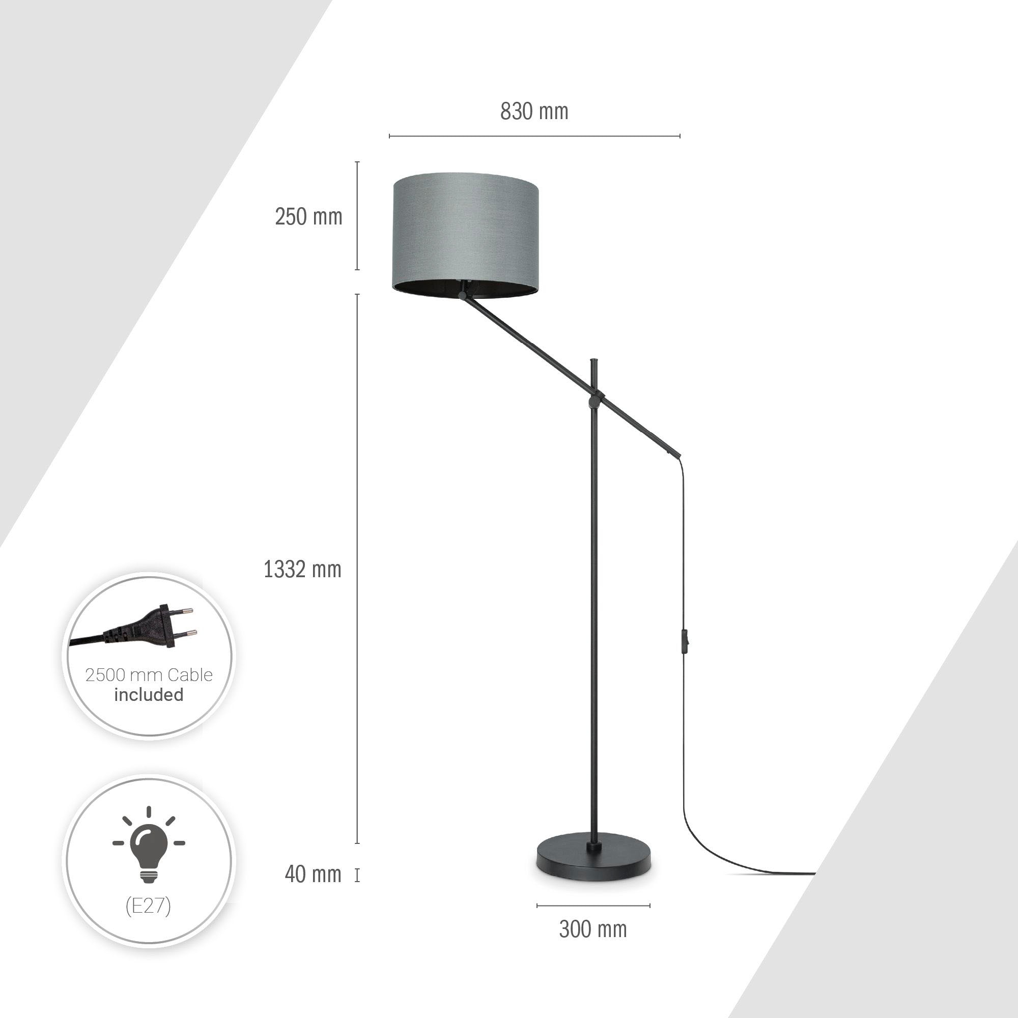 Paco Home Stehlampe »TOM«, 1 flammig, Leuchtmittel E27 | ohne Leuchtmittel, mit kompatiblen Dimmer und Leuchtmittel