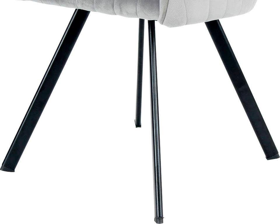 Kayoom Stuhl »Jodie 125 2er-Set, Sitzfläche mit Polsterung«, (Set), 2 St., samtweicher Bezug, bequem, einfarbiges Design