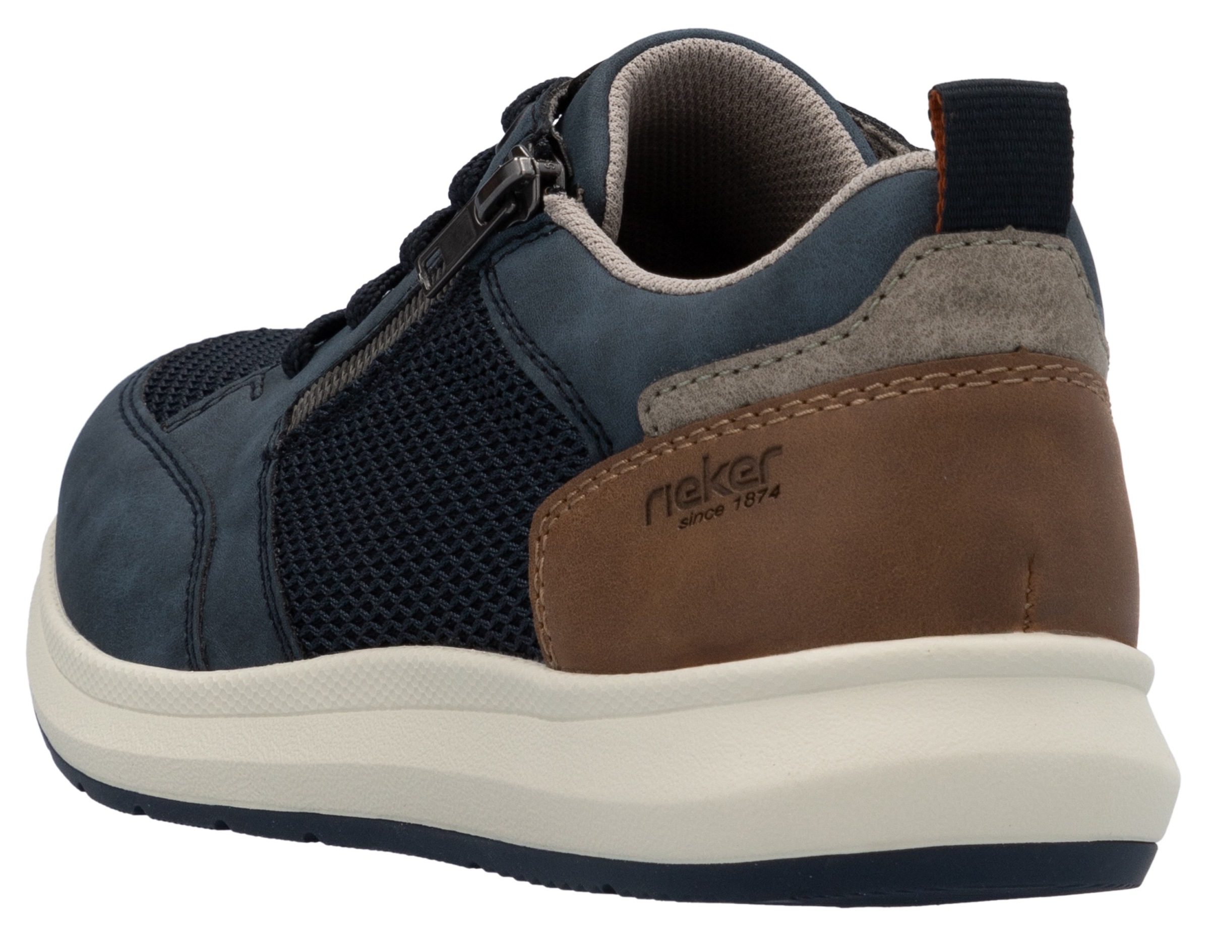 Rieker Sneaker, Halbschuh, Freizeitschuh, Schnürschuh mit seitlichem Reißverschluss