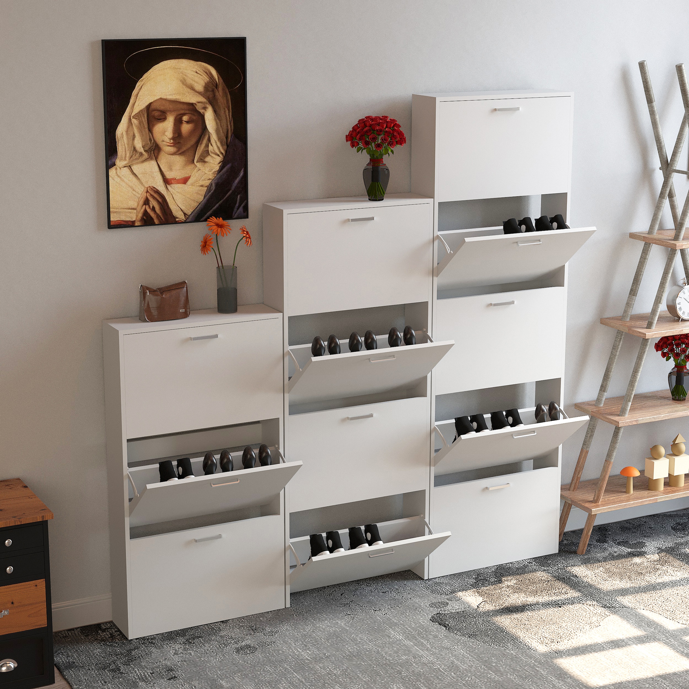 VCM Schuhschrank »Holz Schuhregal Schuhschrank Schuhkipper Sulos XL« VCM Sulos, 1 Stk. tlg.