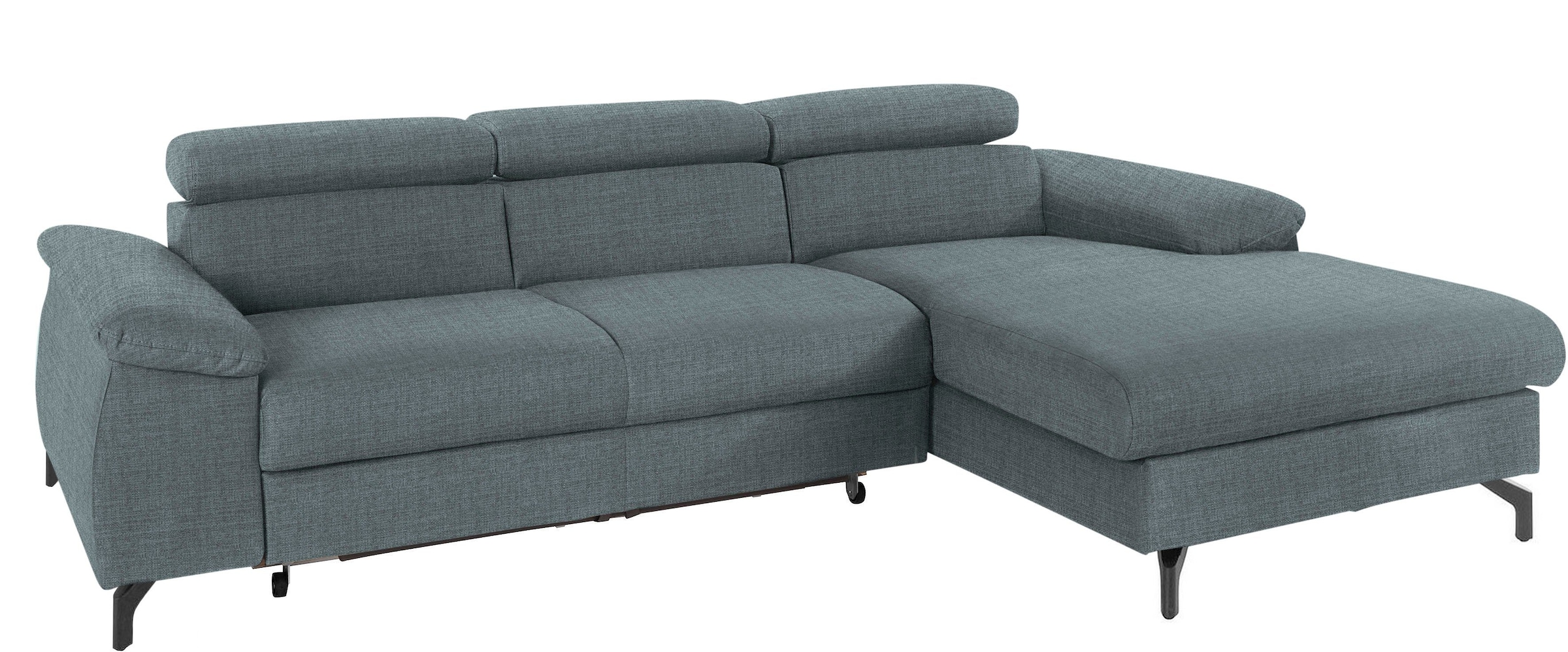 COTTA Polstergarnitur »Komaris L-Form«, (Set), Set bestehend aus: Ecksofa mit Kopfteilverstellung & Hocker