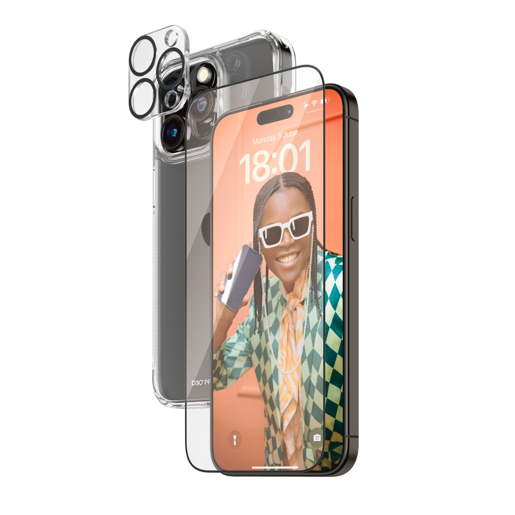PanzerGlass Displayschutzglas »3-in-1 Bundle Pack«, für Apple iPhone 15 Pro Max, Displayschutzfolie, Bildschirmschutz, Schutzglas, kratz- & stoßfest