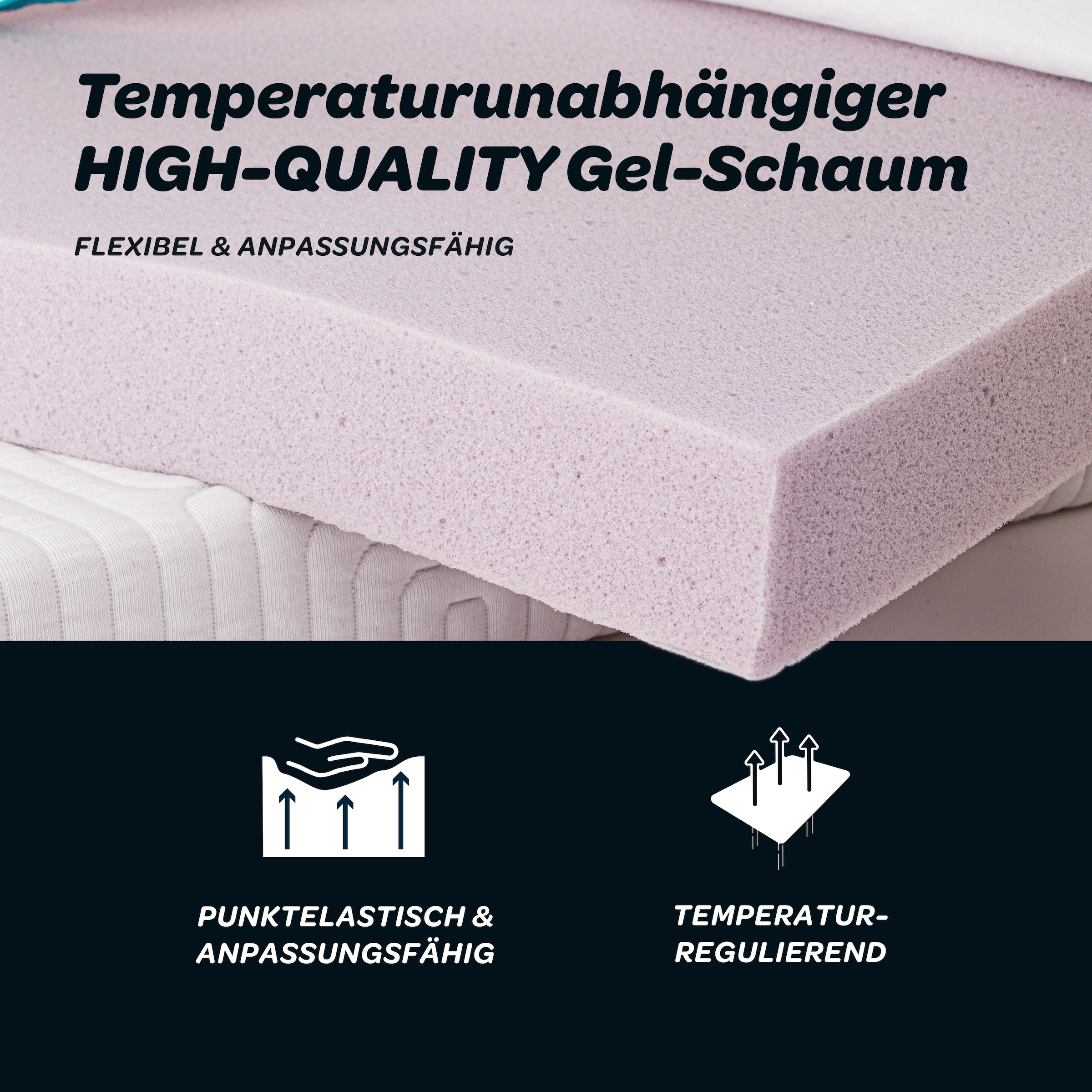 Dunlopillo Topper »Balance, Gelschaumtopper 90x200 & 140x200 cm und weitere Größen« punktgenaue Körperanpassung, unterstützt ergonomische Liegeposition