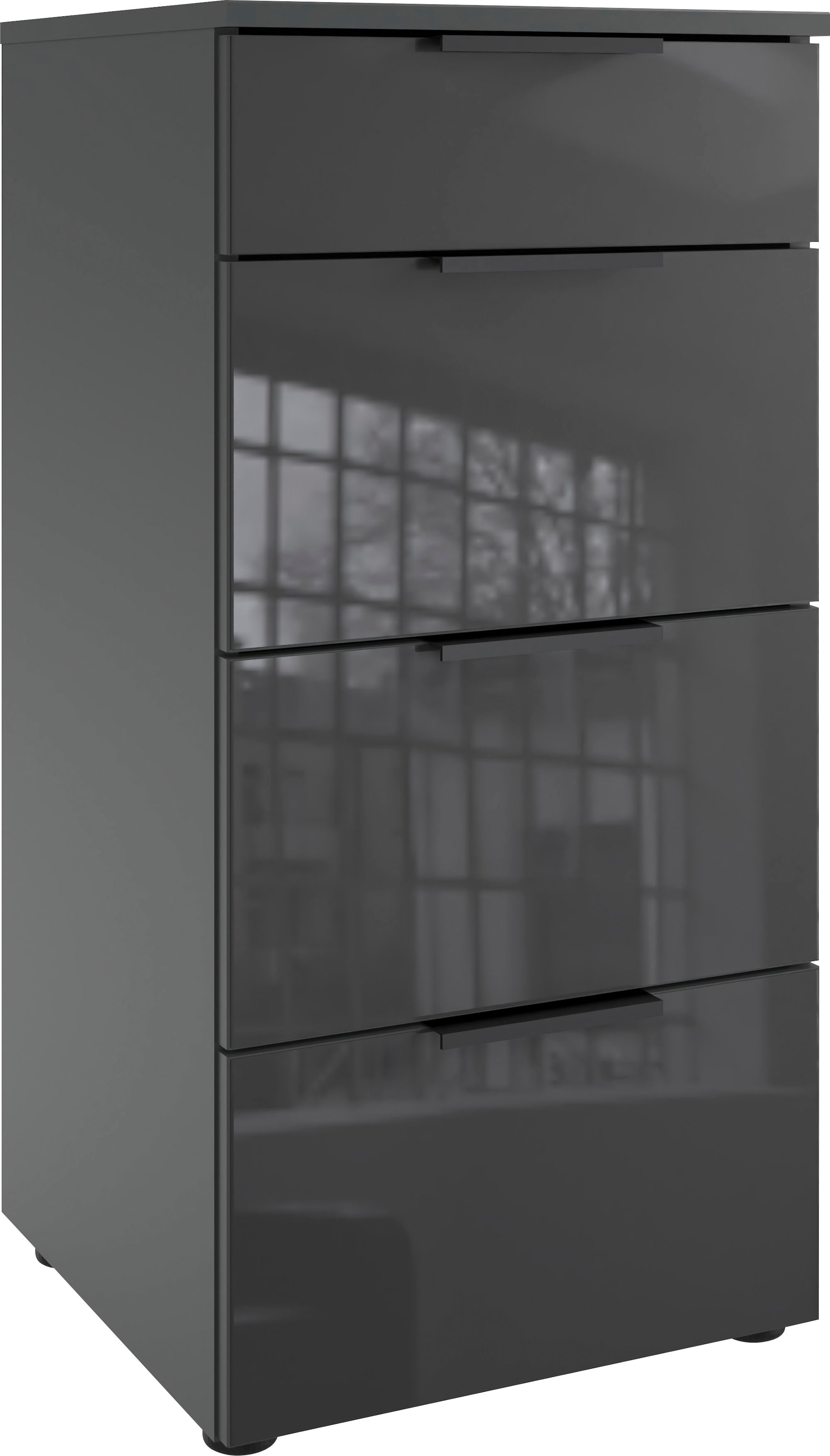 Wimex Schubkastenkommode "Level36 black C by fresh to go" mit Glaselementen auf der Front, soft-close Funktion, 41cm breit
