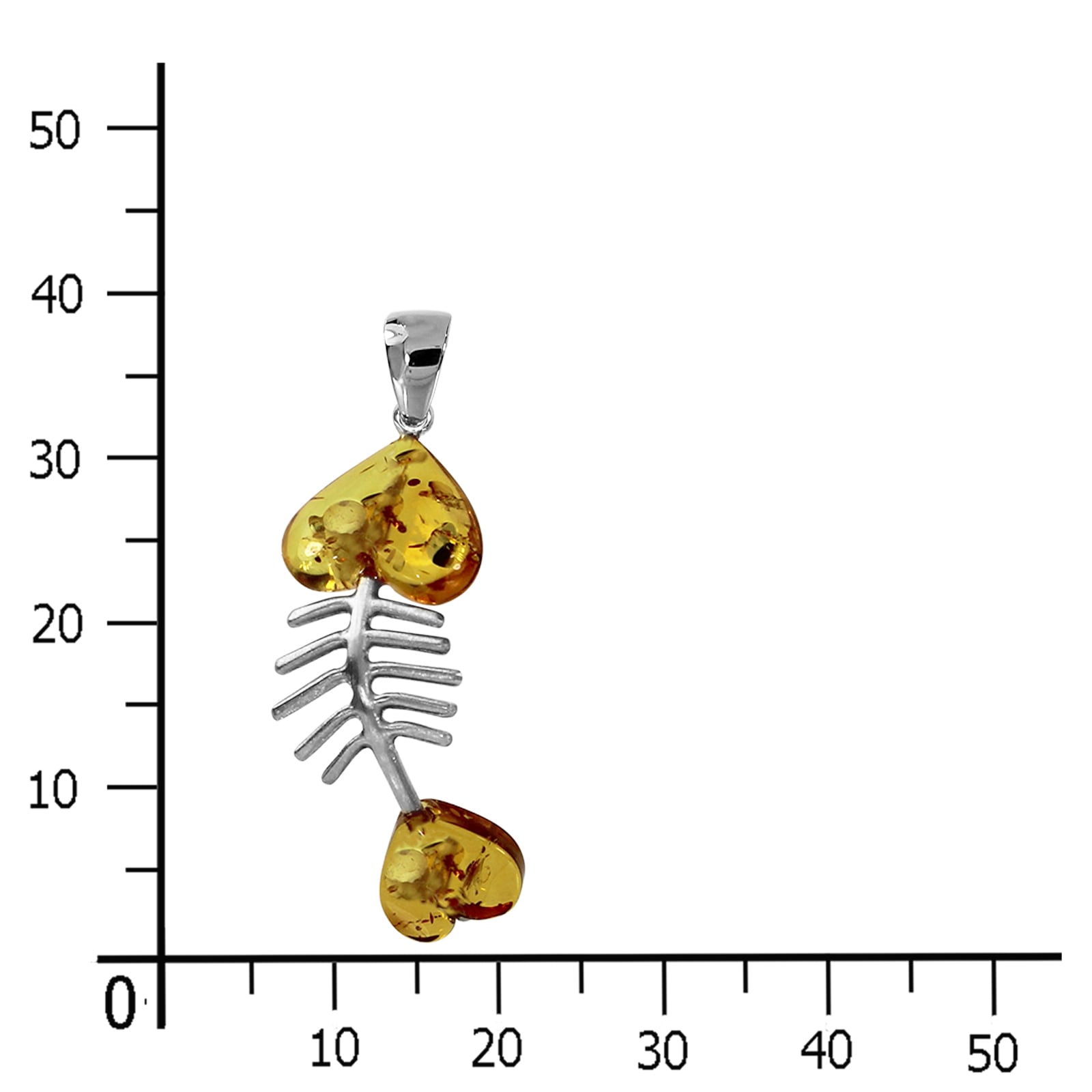 OSTSEE-SCHMUCK Kettenanhänger »- Fisch 35 mm - Silber 925/000 - Bernstein« ()