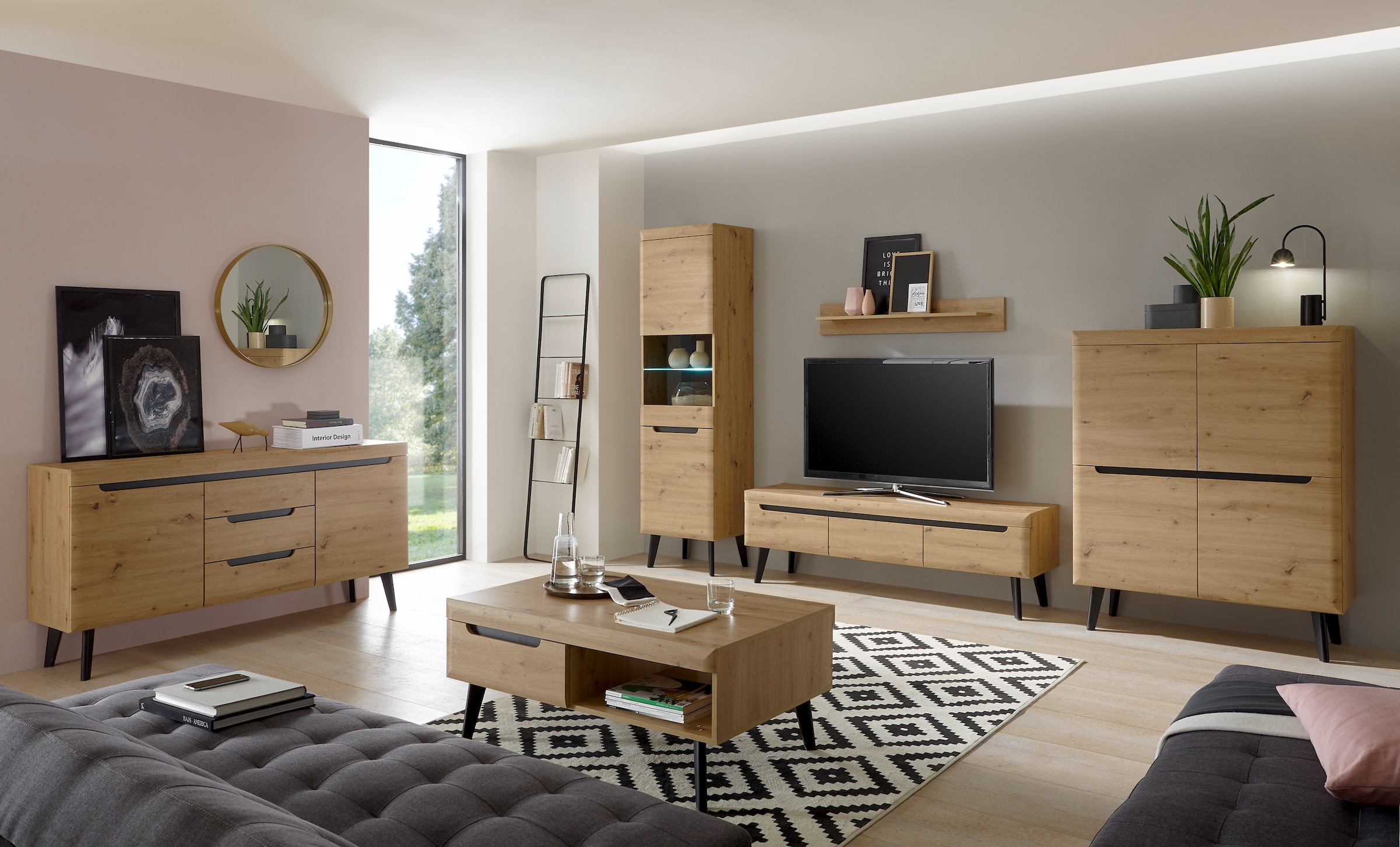 Home affaire Wohnwand »Torge, Anbauwand, Schrankwand, Mediawand, Wohnzimmer-Set« Set, 4 Stk. tlg.