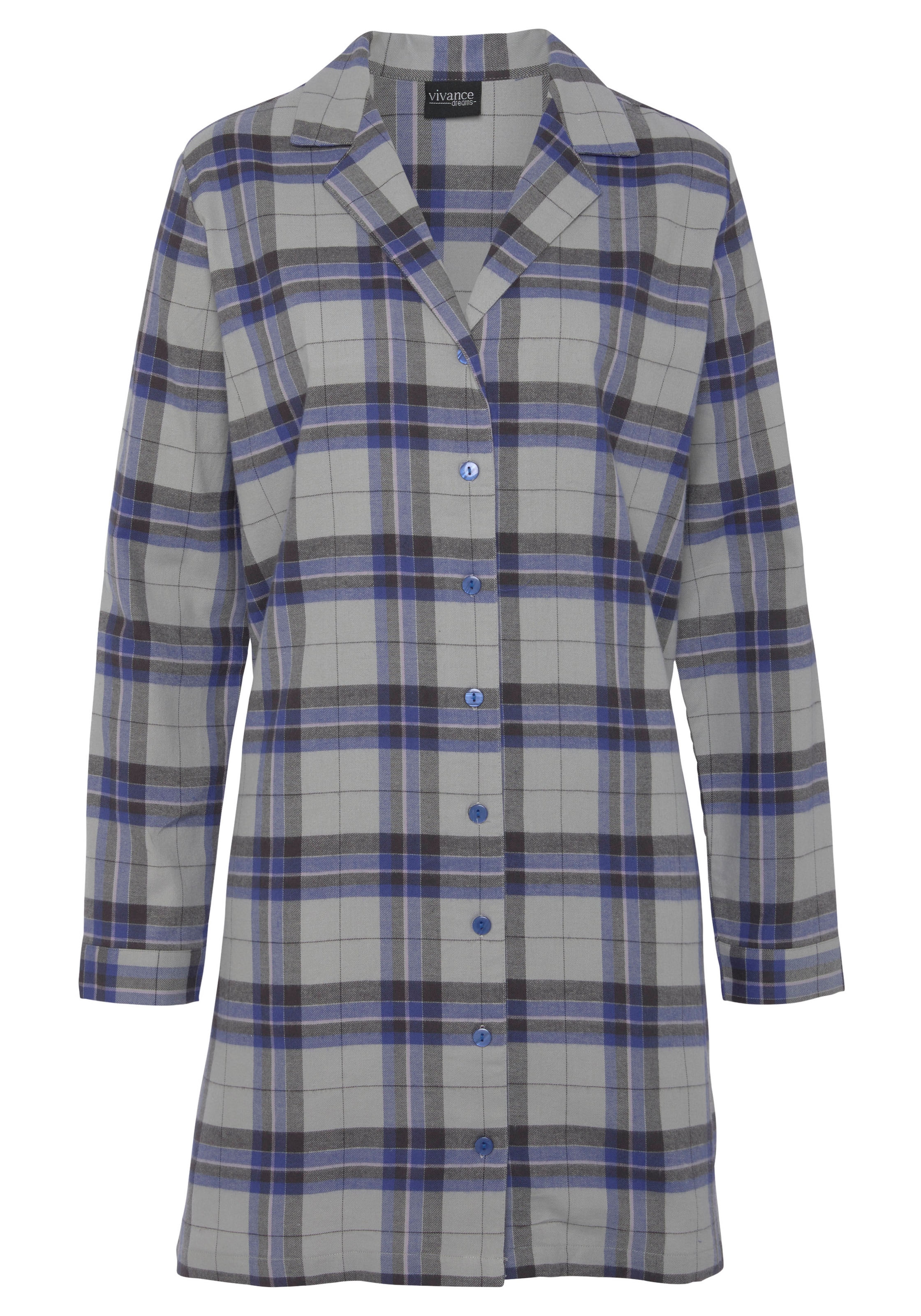 Vivance Dreams Nachthemd 1-teilig,  Ohne Taschen aus kuschelig weichem Flanell