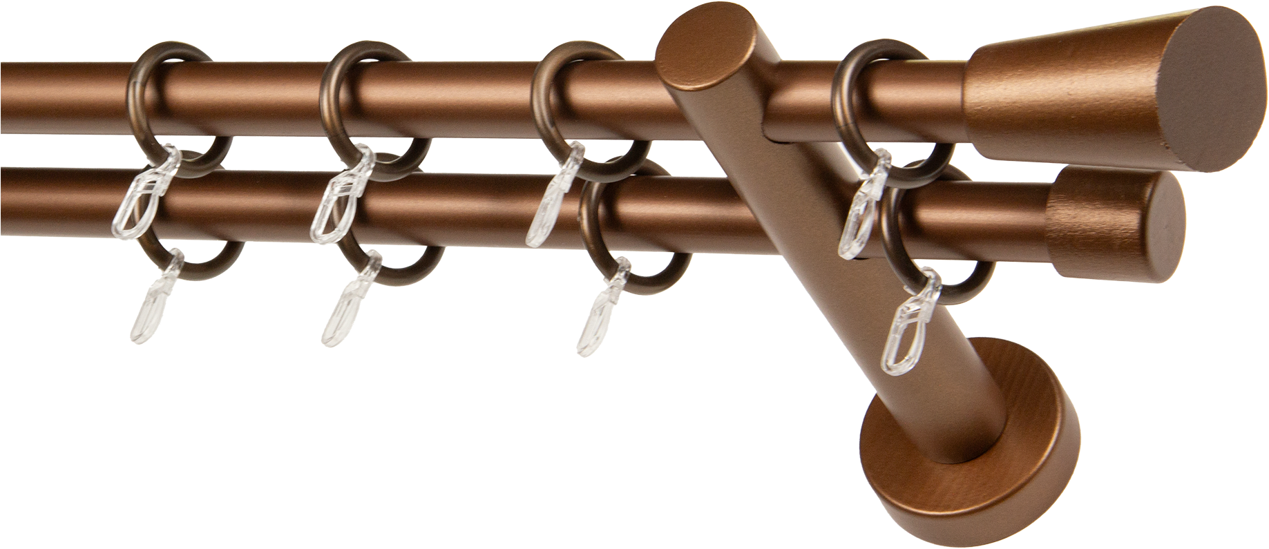 GARESA Gardinenstange "CLASSICO MOLIS" 2 läufig-läufig Wunschmaßlänge Vorhanggarnitur, verlängerbar, Wandmontage, Keil, mit Ringe und Haken