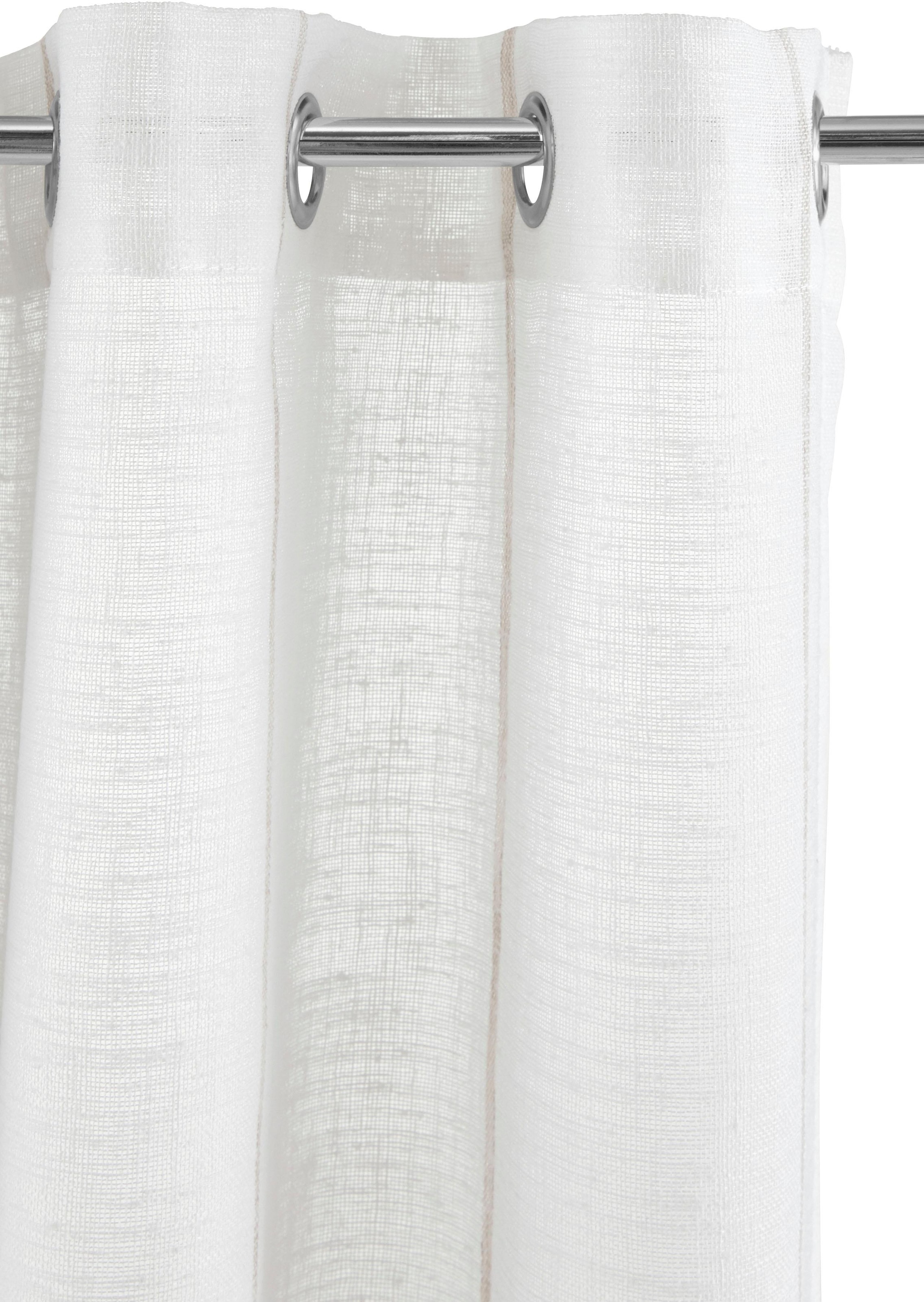 OTTO home Scheibengardine »Clea« Ösen 1 Stk. tlg. Polyester, mit Längsstreifen in grober Struktur