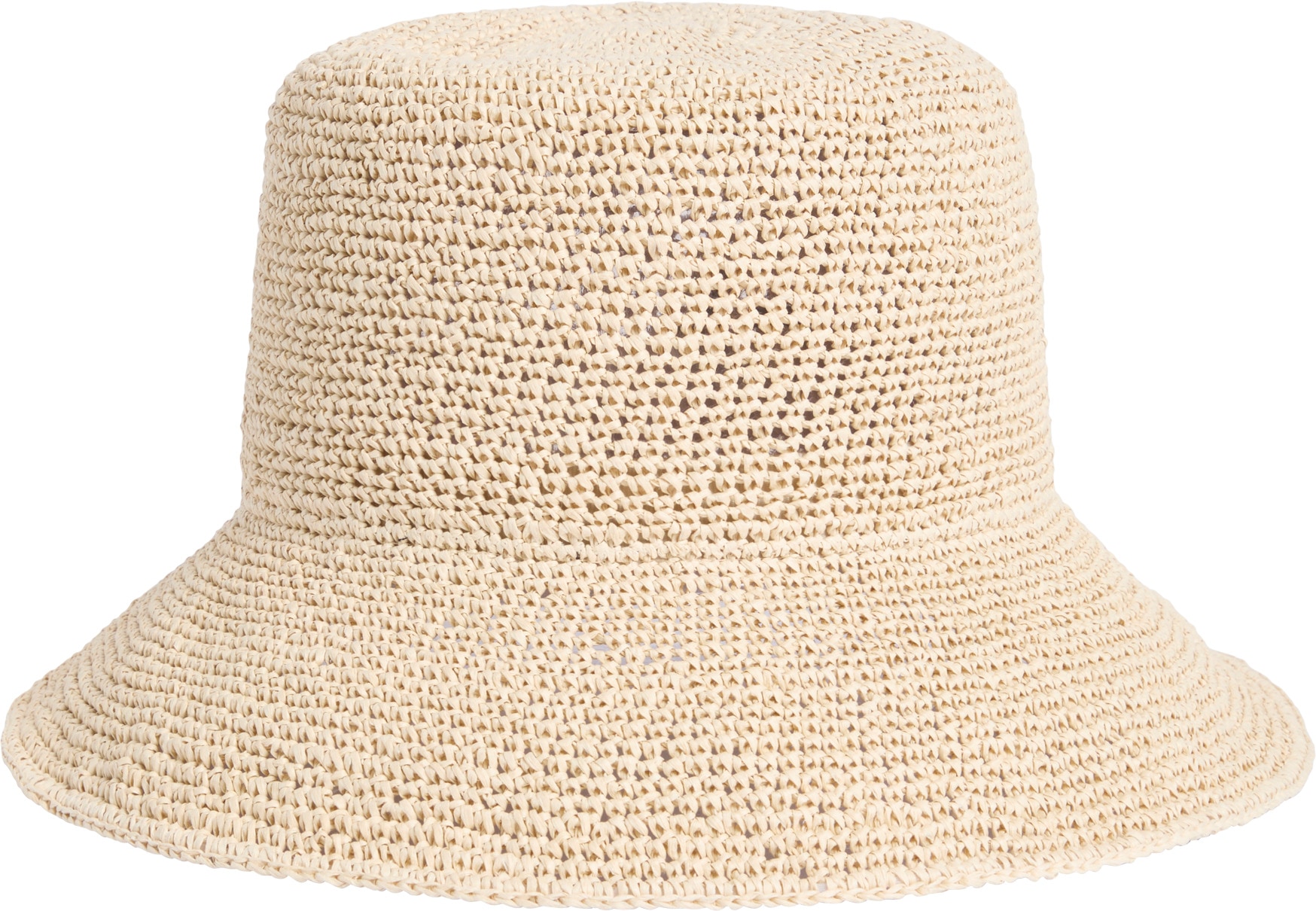 Calvin Klein Strohhut »WIDE BRIM STRAW BUCKET HAT«, in Flechtoptik