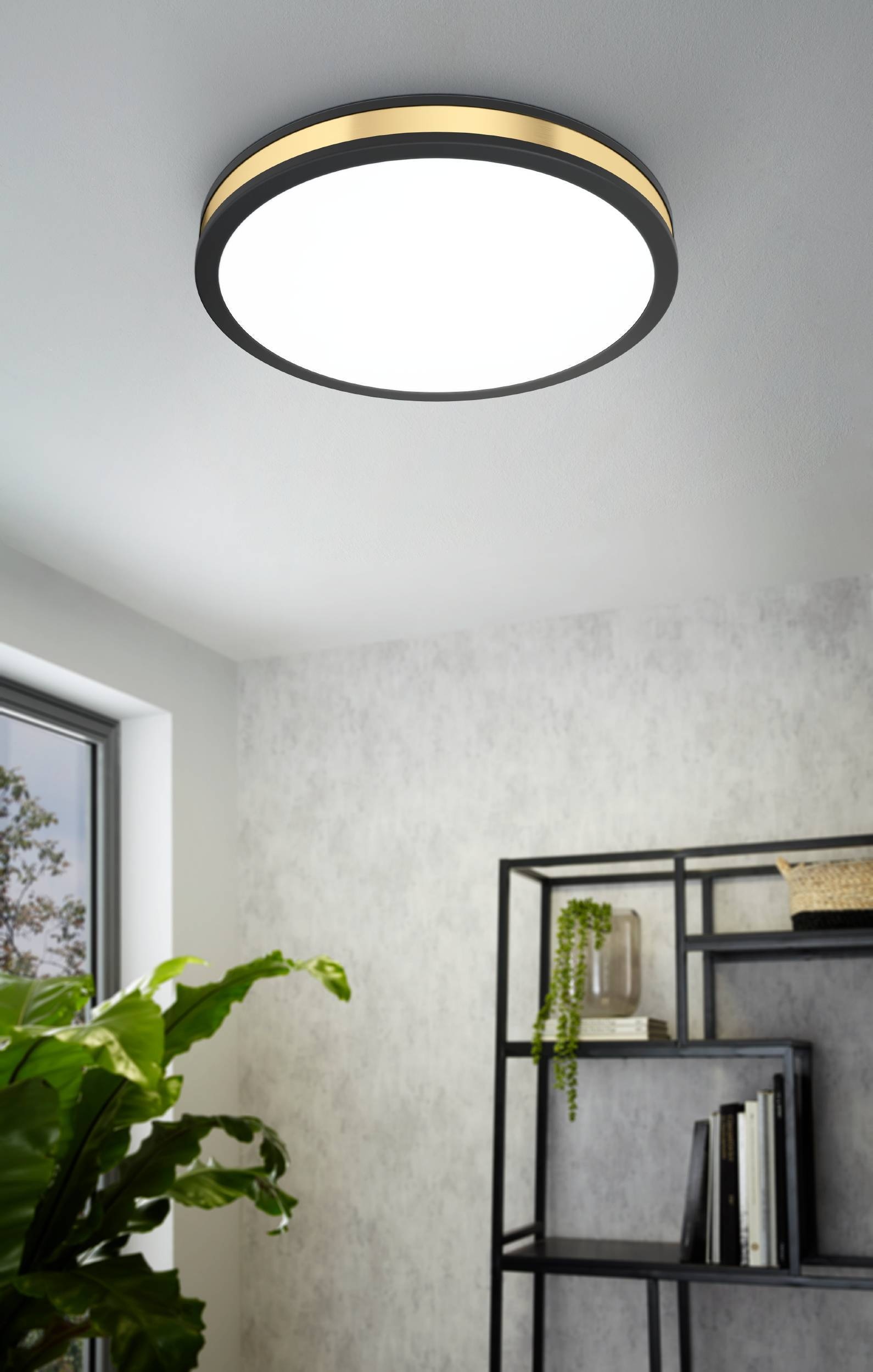 EGLO Deckenleuchte »Pescaito Deckenleuchte, Wohnzimmerlampe, Stahl und Kunststoff, Lampe« LED-Modul 1 Stk. Warmweiß Wandlampe, Deckenlampe Wohnzimmerlampe, Lampe, Ø 38 cm