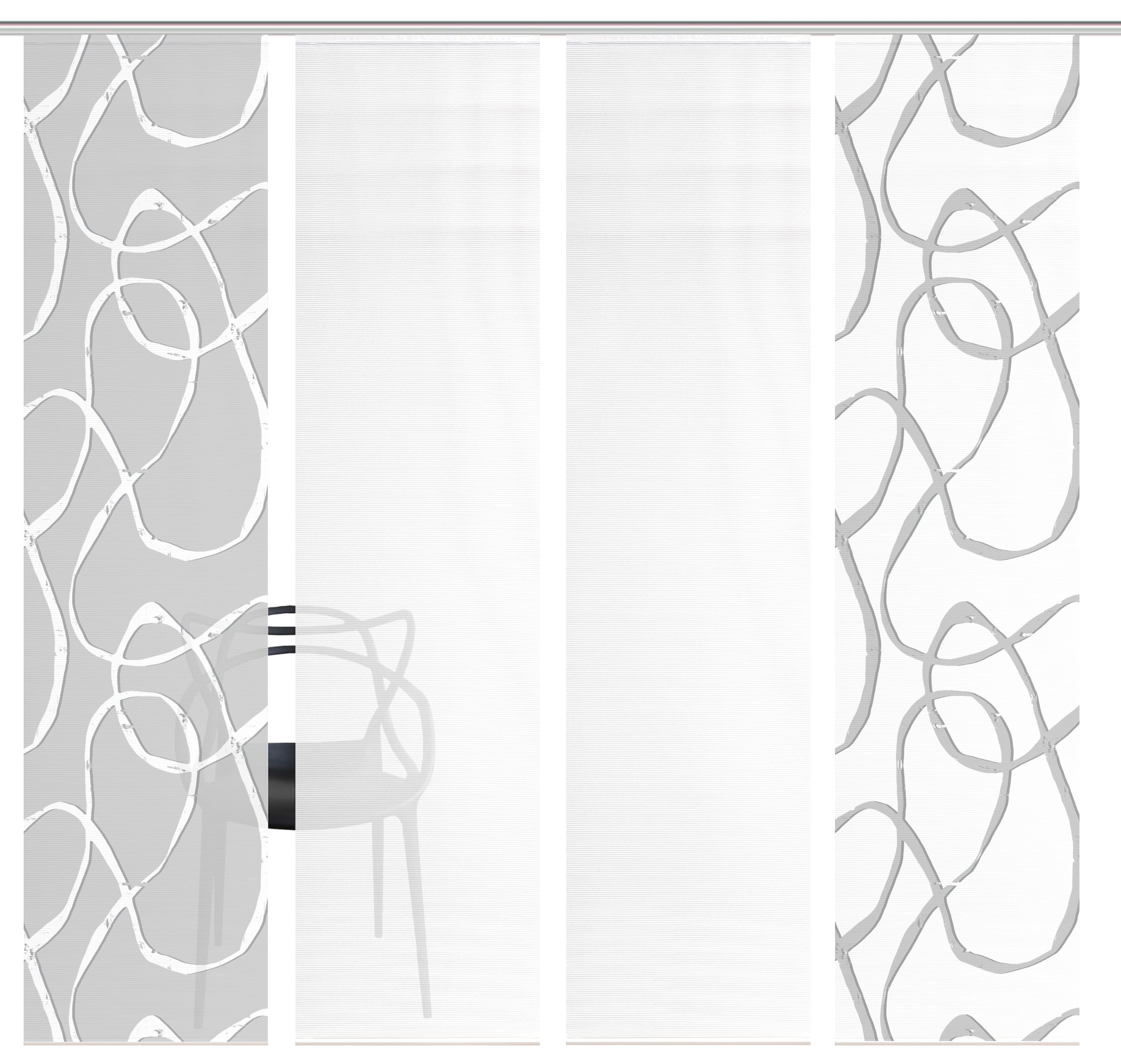 Vision S Schiebegardine »OPHELIA KOMBI« Paneelwagen 4 Stk. tlg. Schiebevorhang,Bambusoptik,Digitaldruck,SET