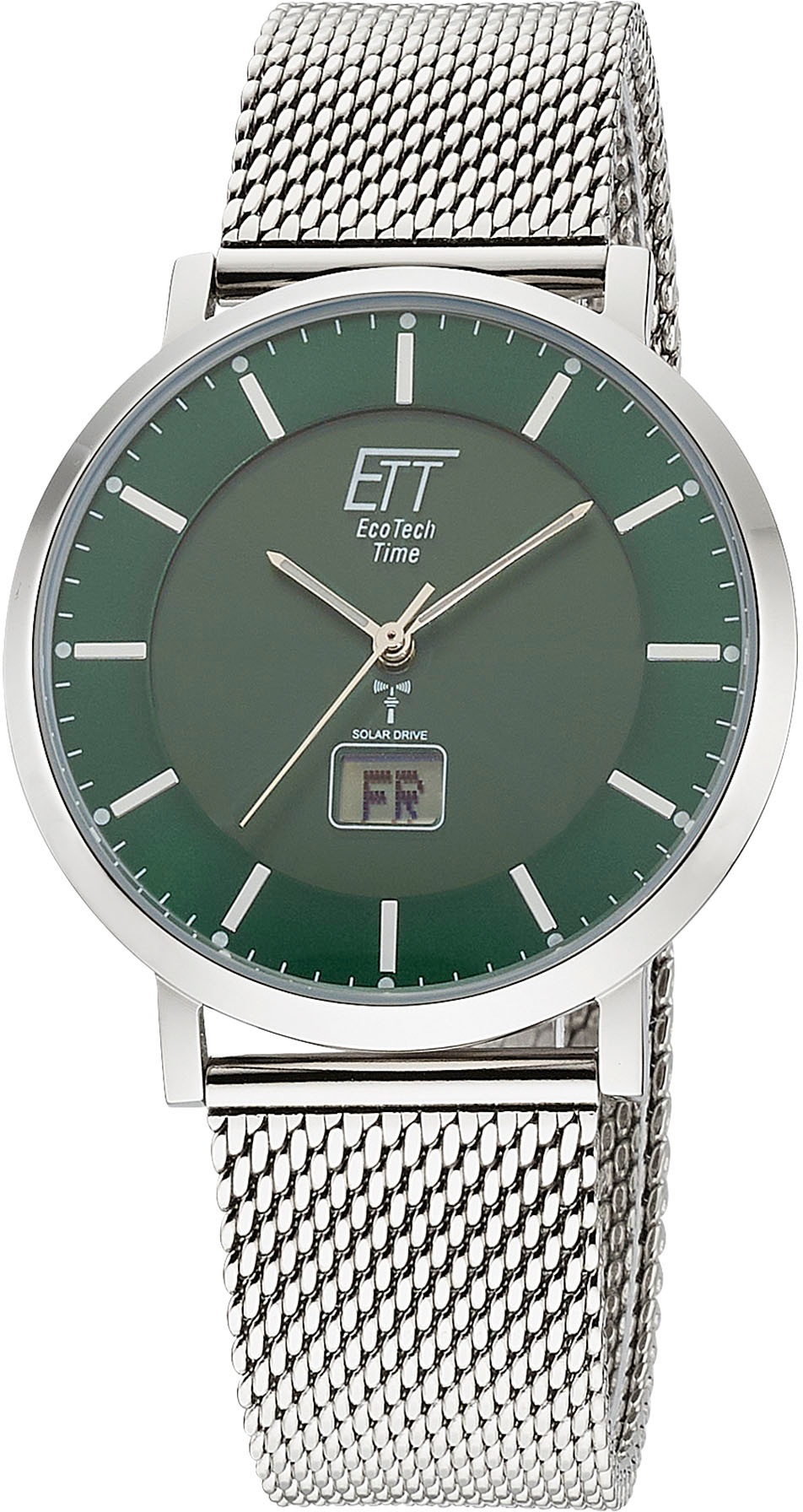 ETT Funkuhr »Atacama«, (Set, 2 tlg., mit Wechselband aus Leder), Armbanduhr, Herrenuhr, Datum, Solar, ideal auch als Geschenk