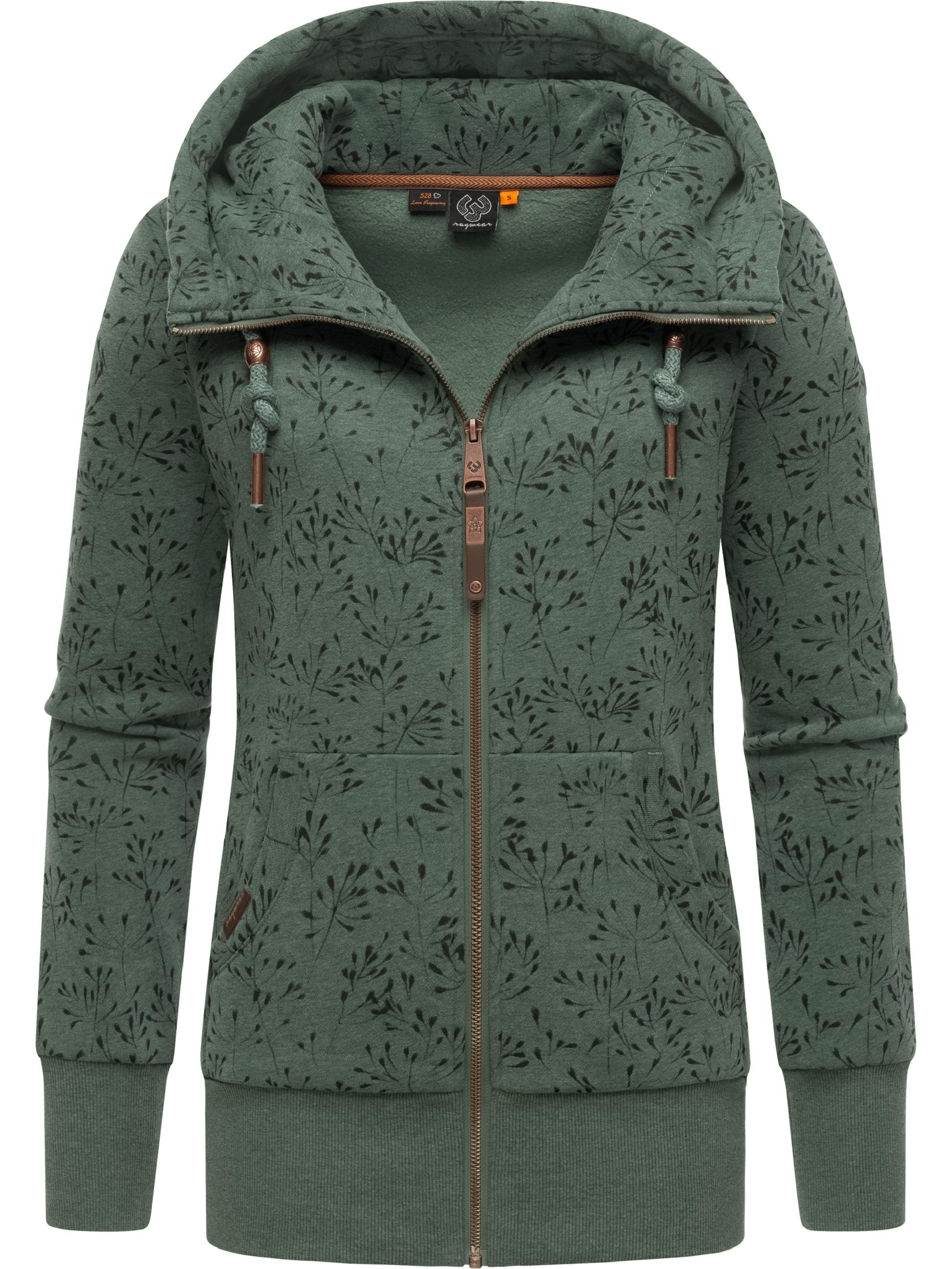 Ragwear Sweatjacke »Sweatjacke Neska Zip Flowers«, sportlicher Damen Zip-Hoodie mit Kapuze