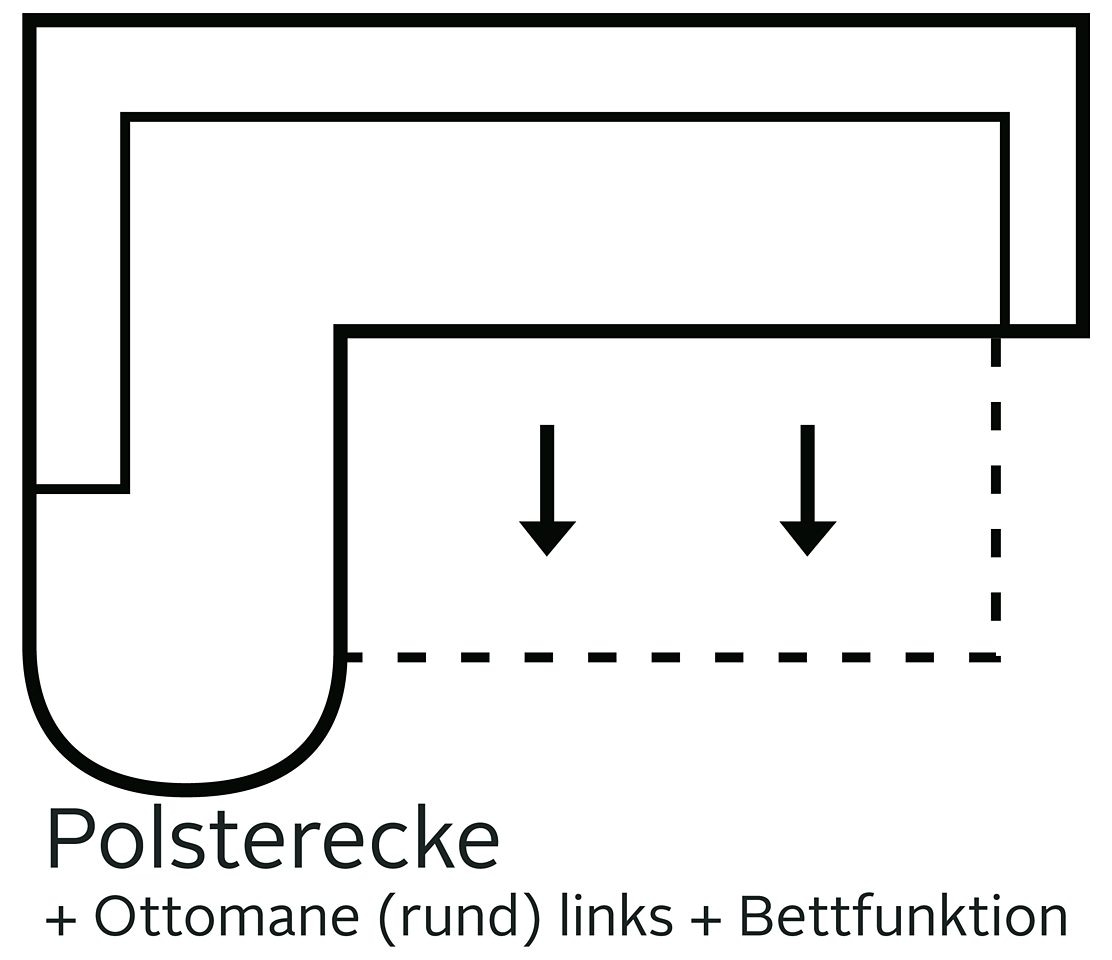 DOMO collection Ecksofa »Papenburg L-Form«, mit Ottomane, wahlweise mit Bettfunktion