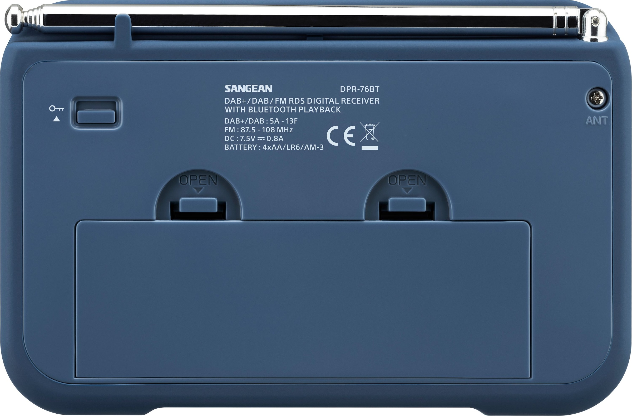 Sangean Digitalradio (DAB+) »SANGEAN DPR-76BT«, (Bluetooth FM-Tuner mit RDS-Digitalradio (DAB+)