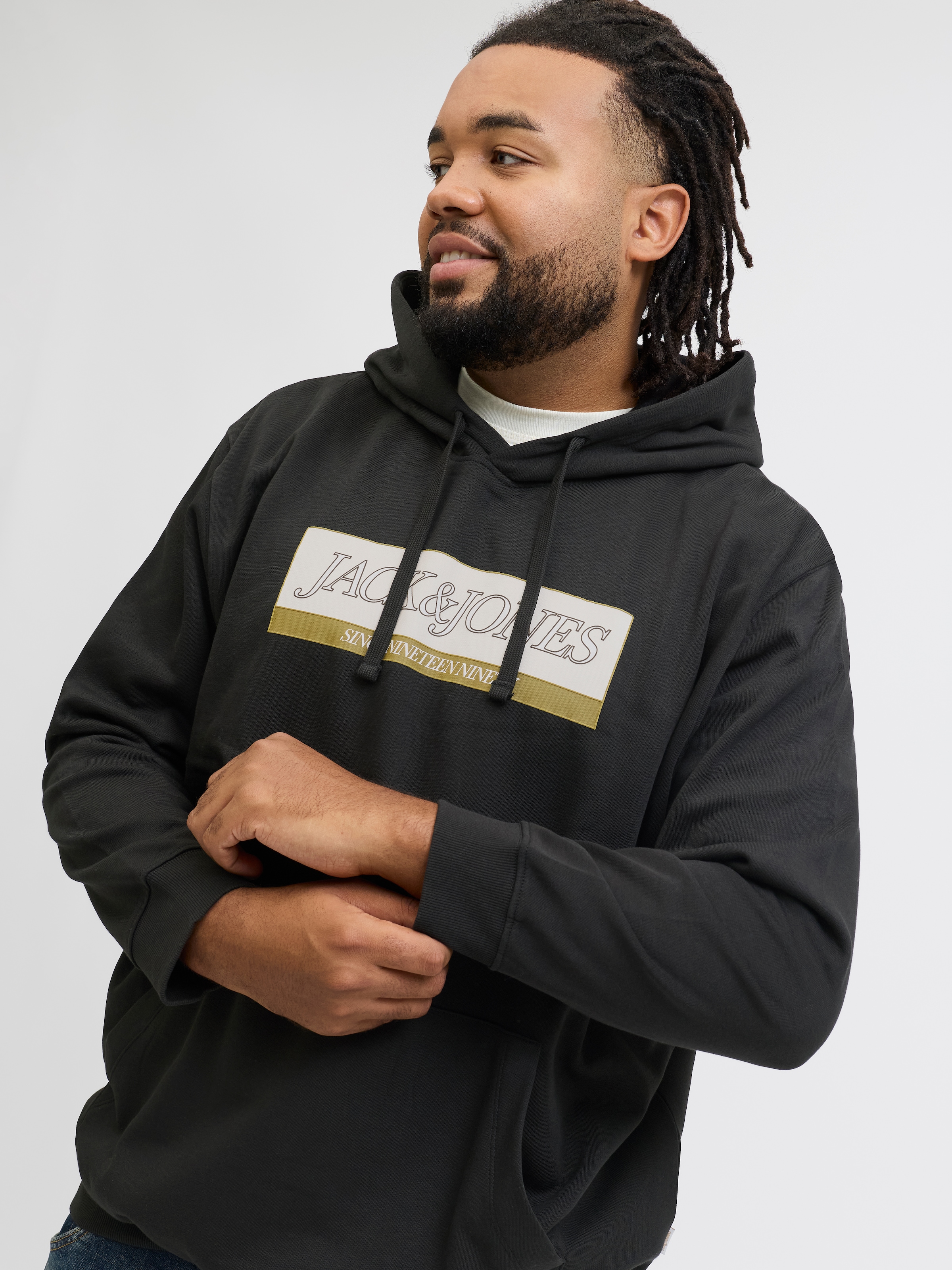 Jack & Jones PlusSize Kapuzensweatshirt »JORINWOOD BLOCK BRANDING SWEAT HOO PLS«
