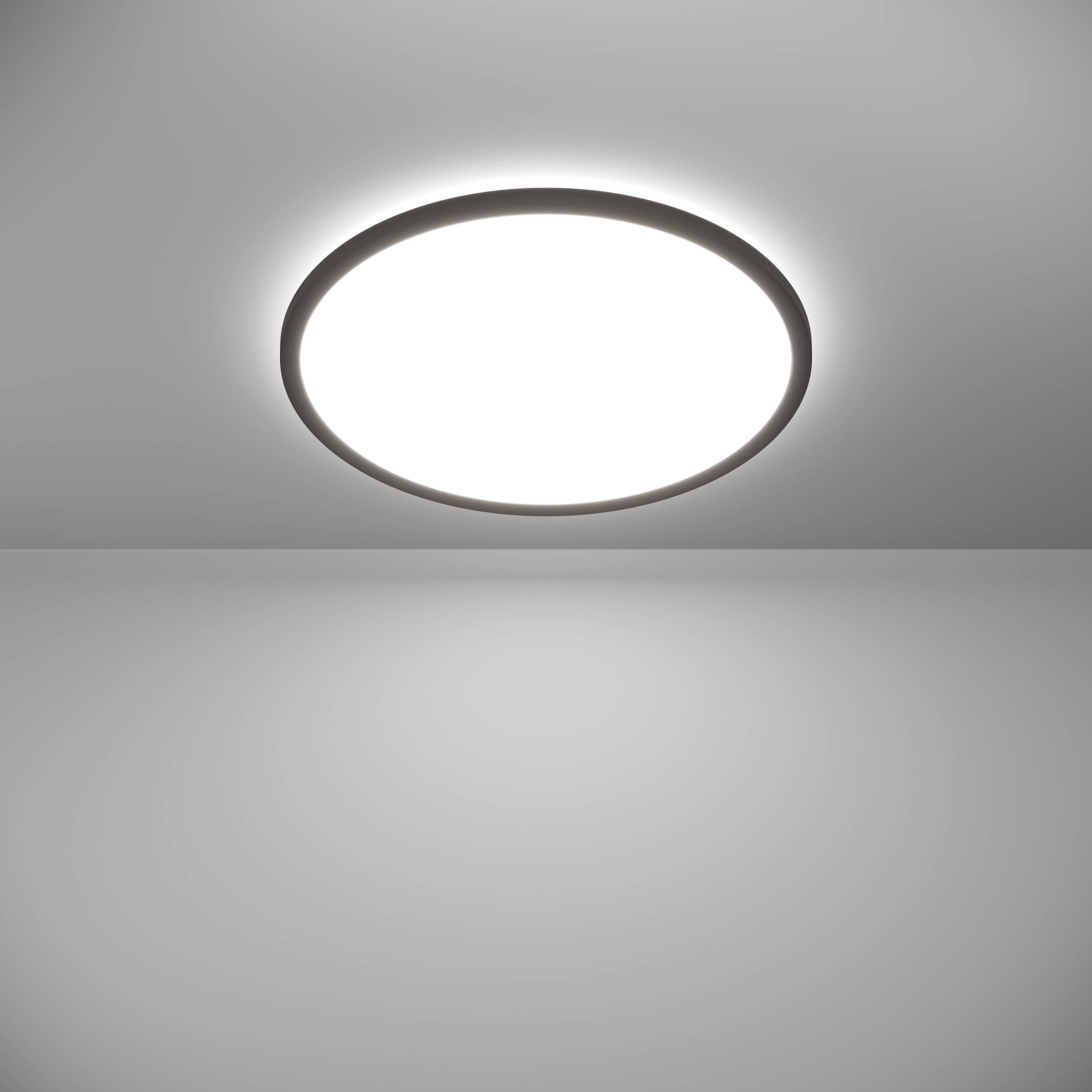 EGLO Deckenleuchte »Rovito Deckenlampe, Deckenbeleuchtung, Badlampe, Kunststoff, IP44« LED-Modul 1 Stk. Kaltweiß | Neutralweiß | Warmweiß Wand-/Deckenleuchte - H3,2 x Ø50 cm - schwarz - 16,8W inkl.