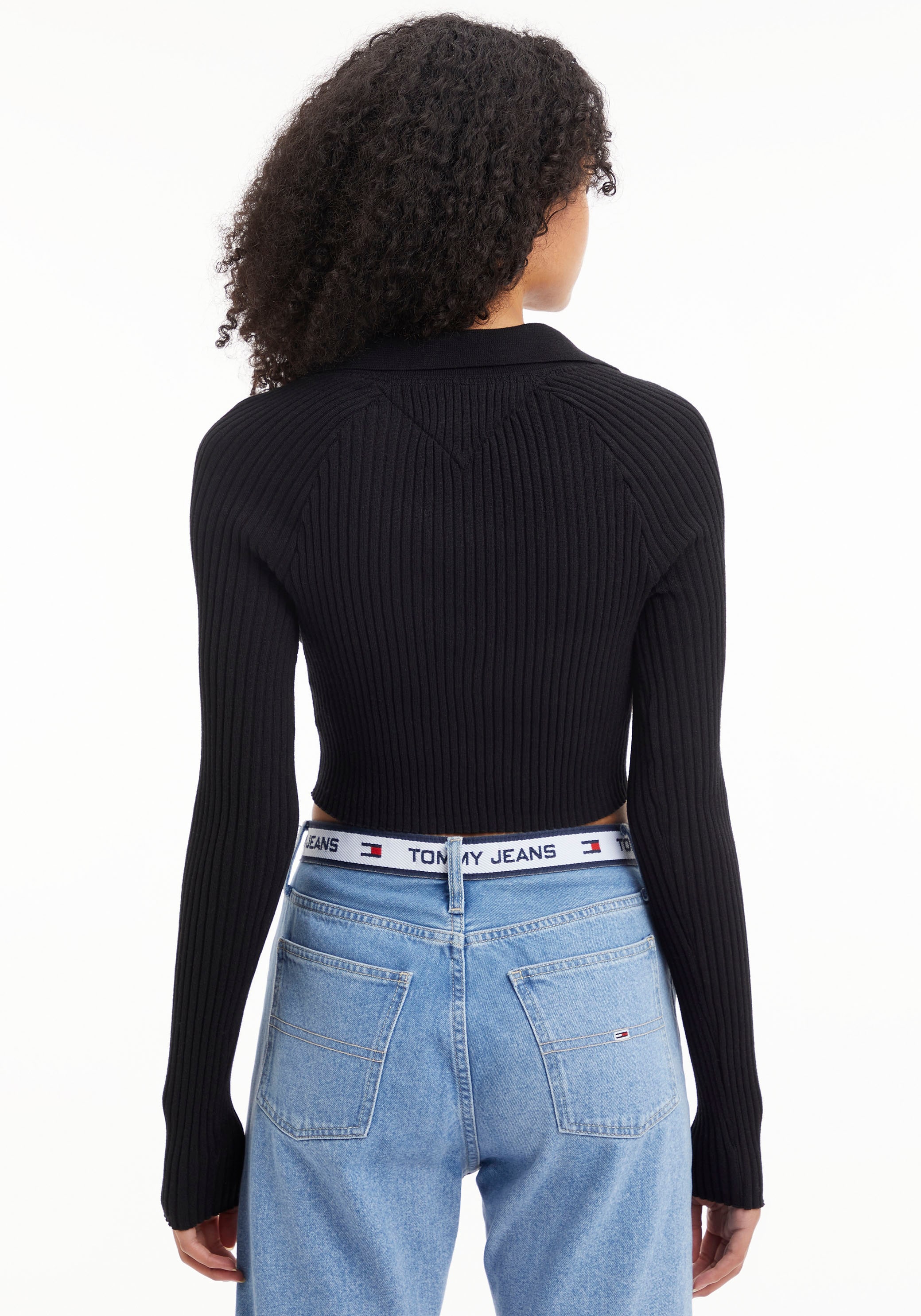 Tommy Jeans Strickpullover »TJW BADGE RIB COLLAR SWEATER«, mit Kragen & Tommy Jeans Badge