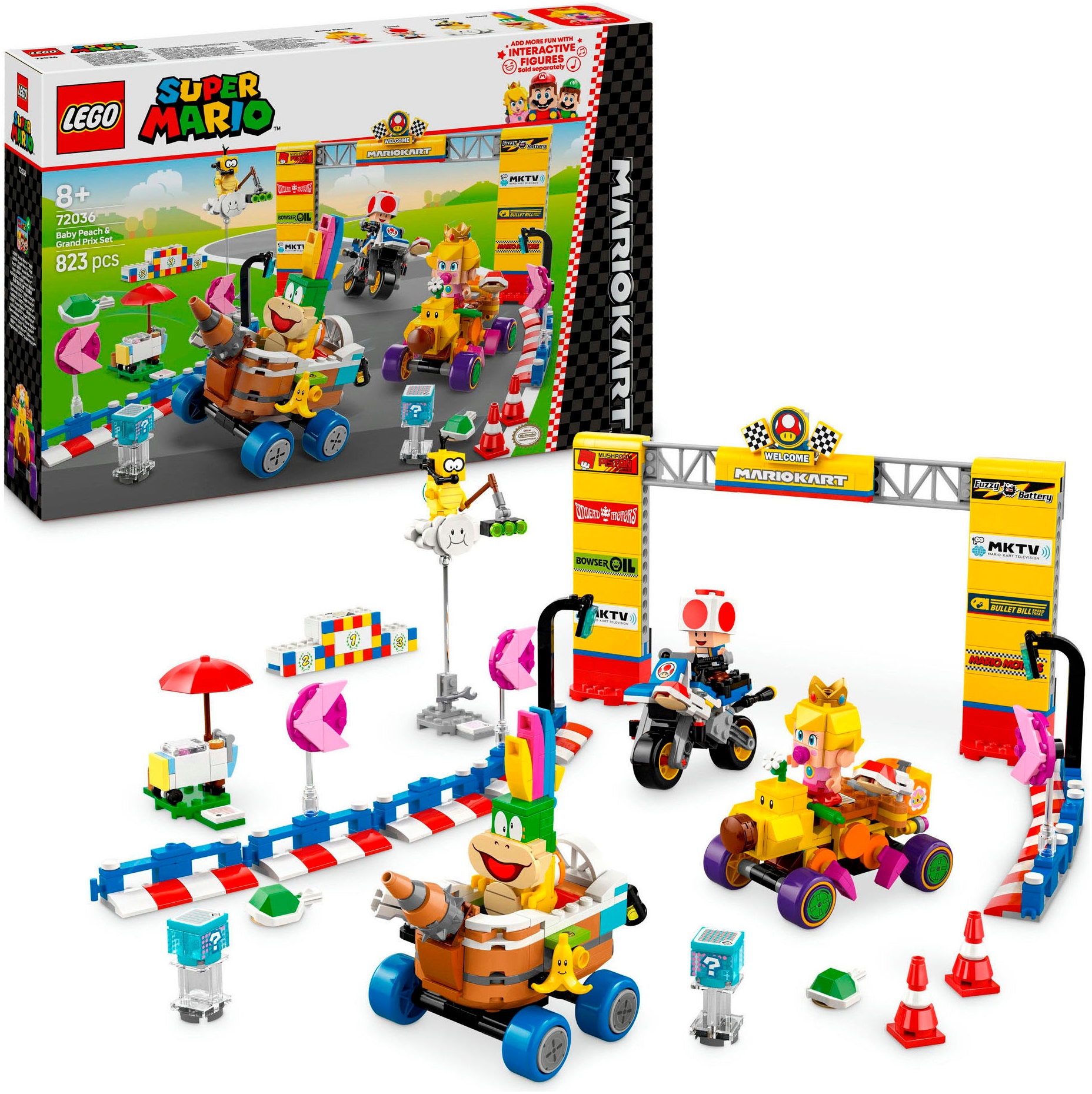 LEGO® Konstruktionsspielsteine »Mario Kart™ – Baby Peach & Grand Prix–Set (72036), LEGO...