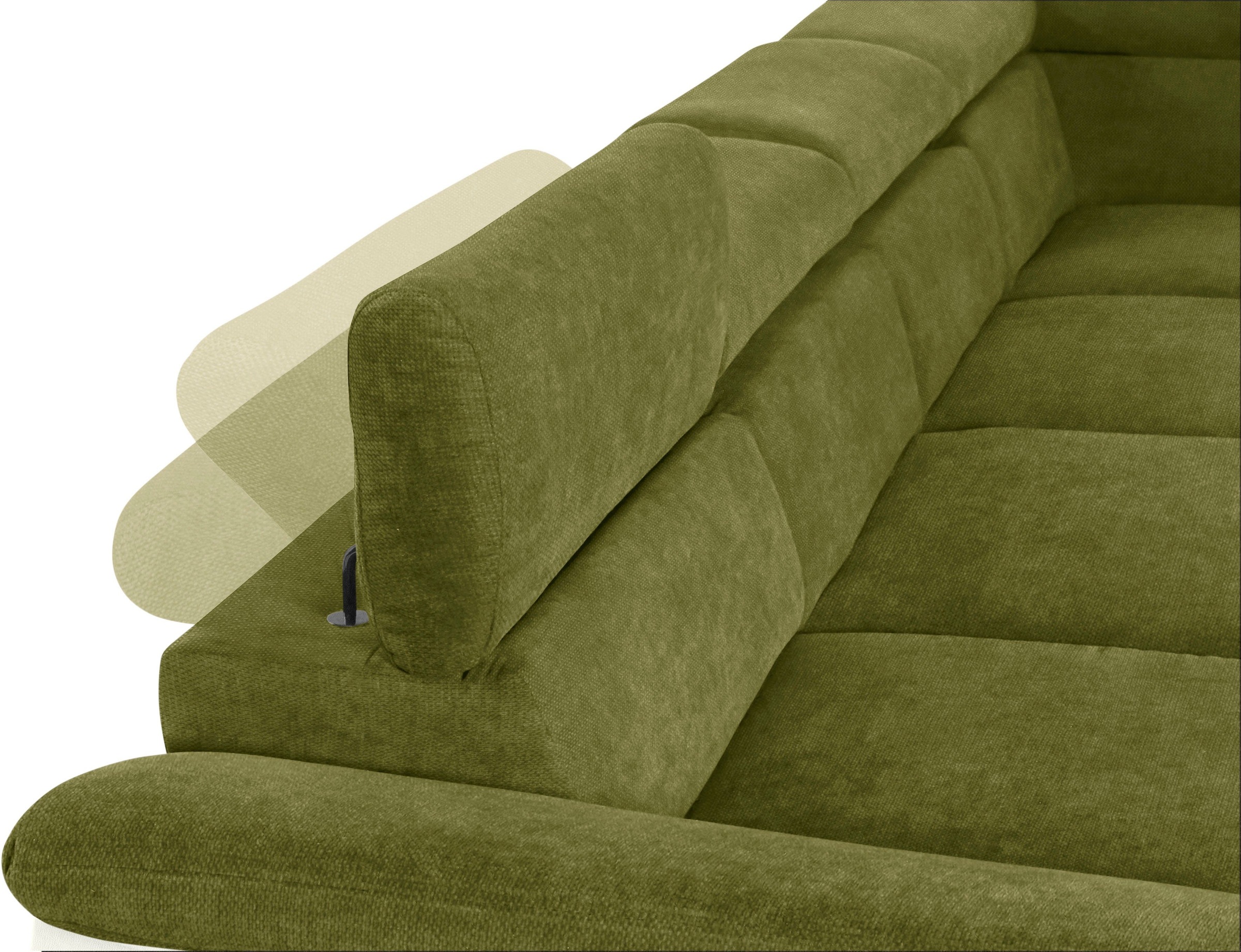 COTTA Polstergarnitur »Komaris U-Form«, (Set), Set bestehend aus: Wohnlandschaft mit Kopfteilverstellung & Hocker