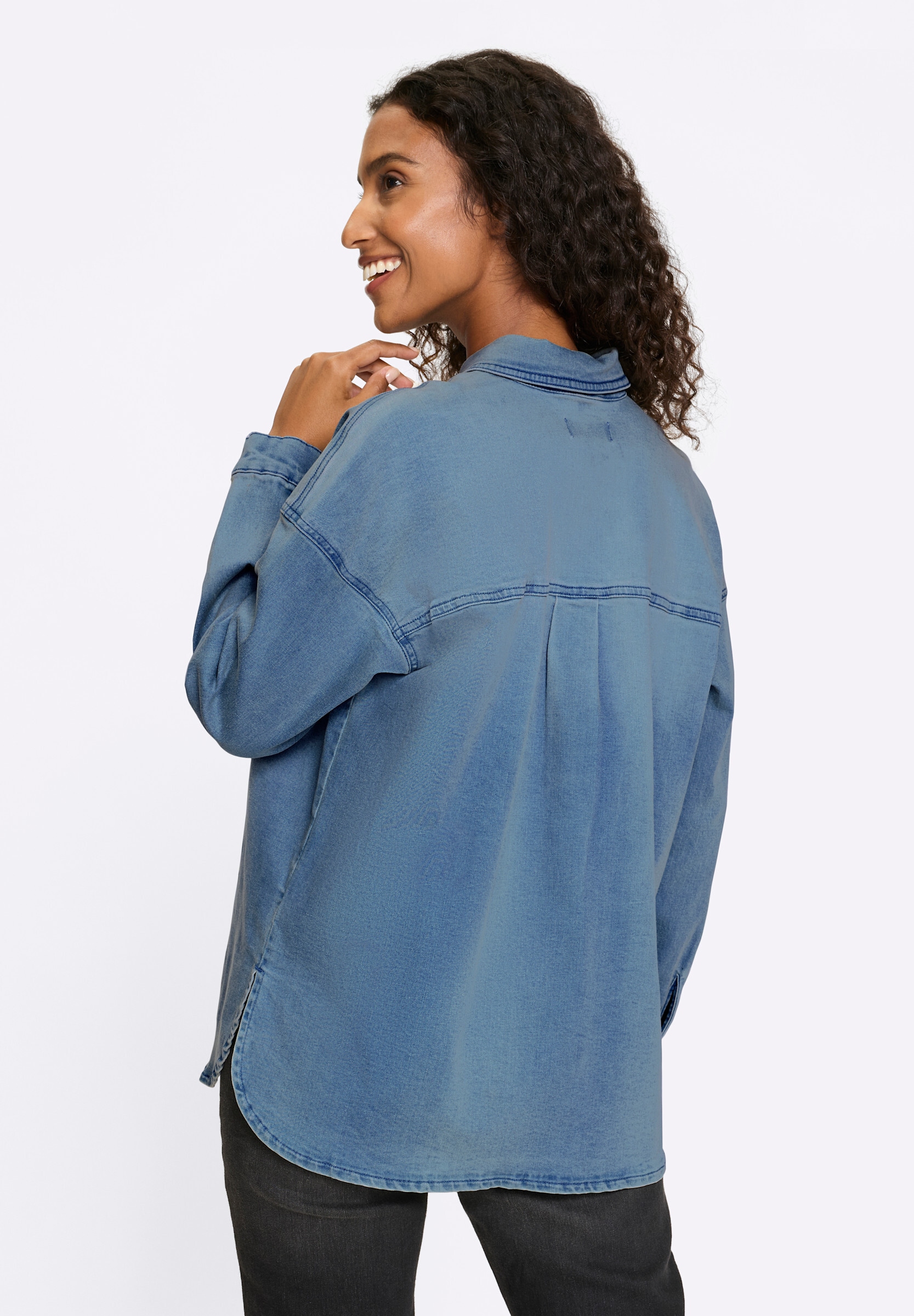 heine Jeansbluse »Jeansbluse Jeansbluse mit Seitenschlitzen«