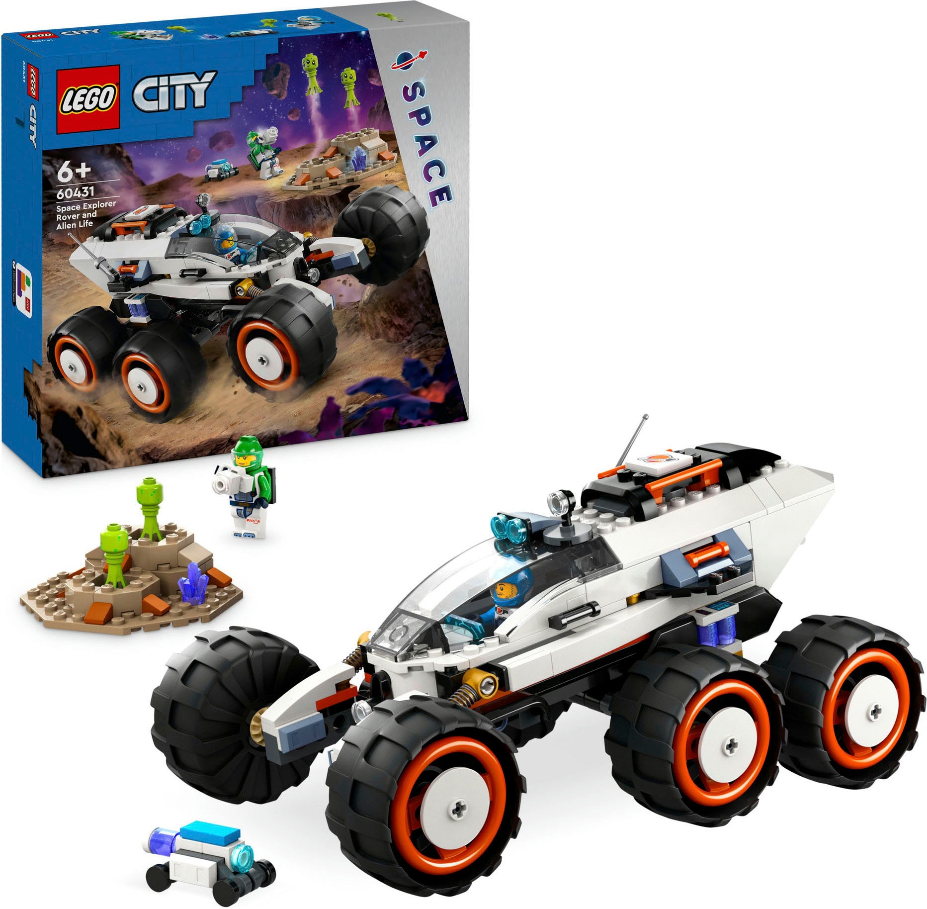 Konstruktionsspielsteine »Weltraum-Rover mit Außerirdischen (60431), LEGO City«, (311...