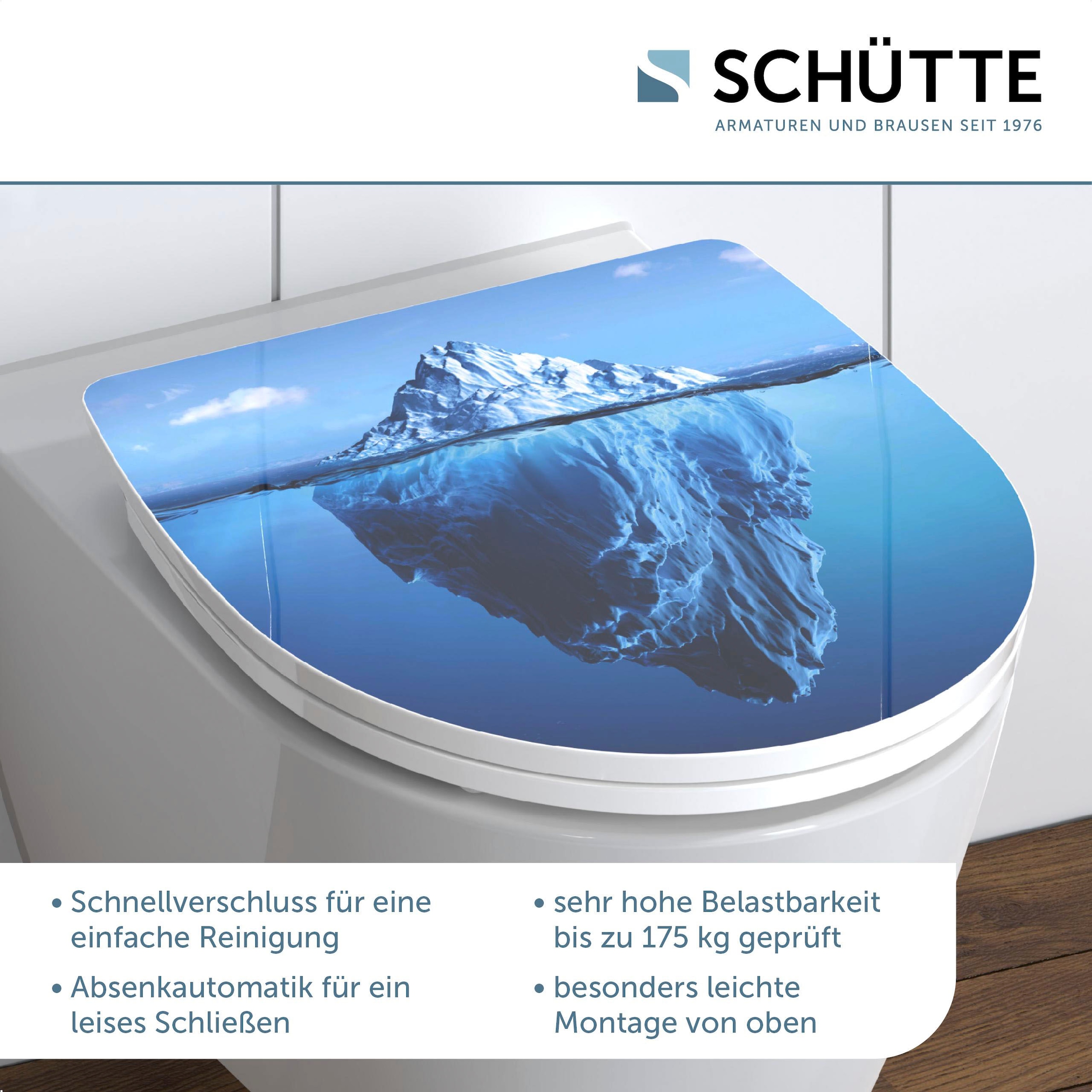 Schütte WC-Sitz »Iceberg«, Duroplast, mit Absenkautomatik und Schnellverschluss, High Gloss