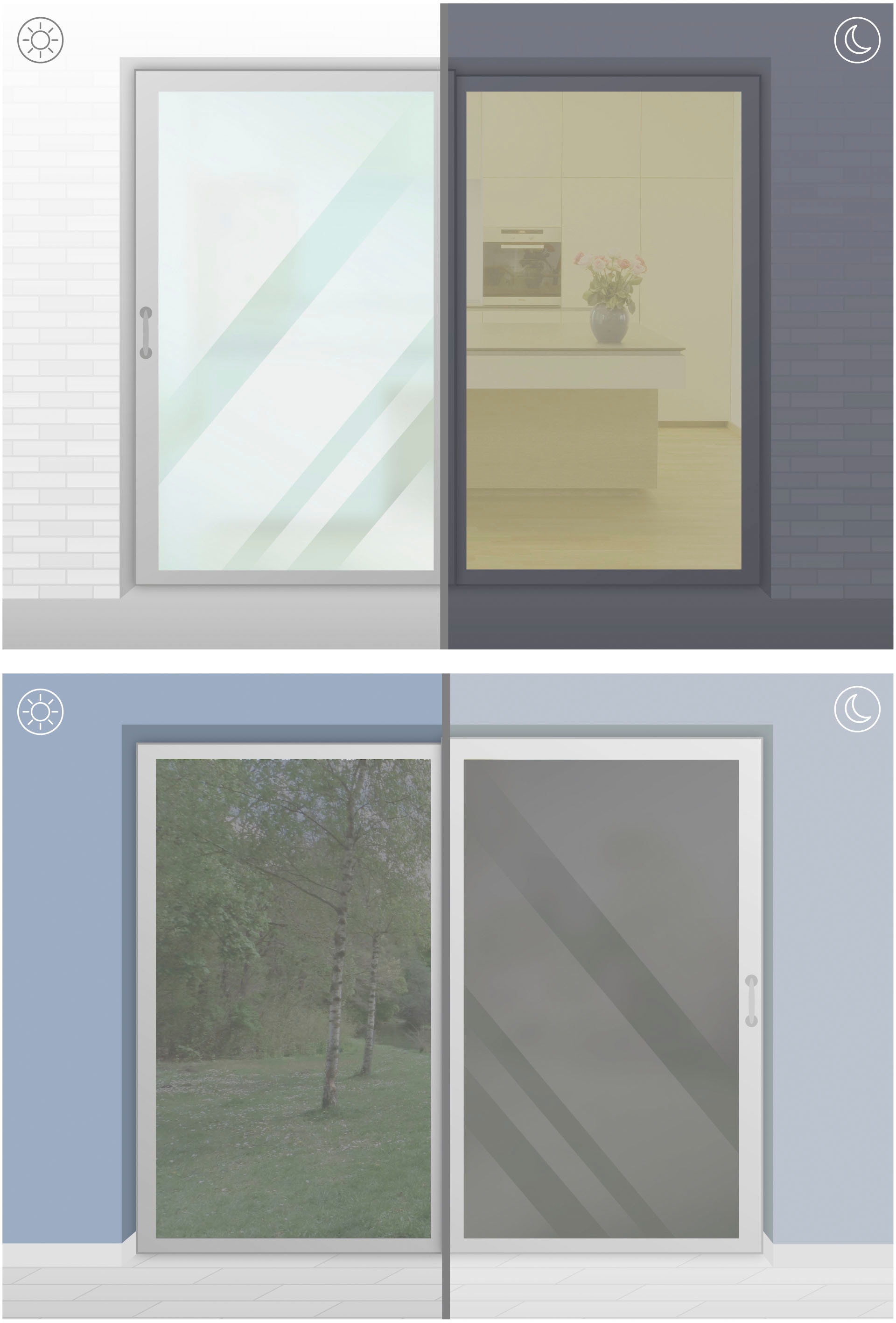 GARDINIA Fensterfolie »Statische UV-Folie« 1 Stk. halbtransparent selbstklebend 77% UV-Schutz