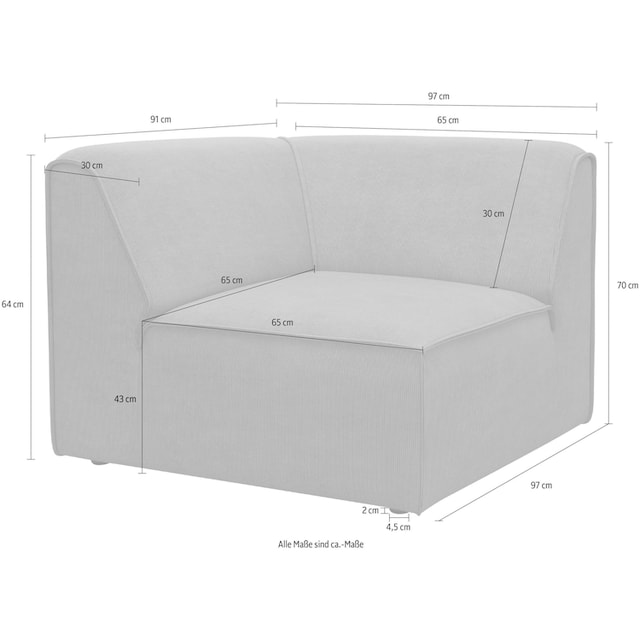 RAUM.ID Sofa-Eckelement »Merid«, (1 St.), als Modul oder separat verwendbar,  für individuelle Zusammenstellung auf Raten bestellen