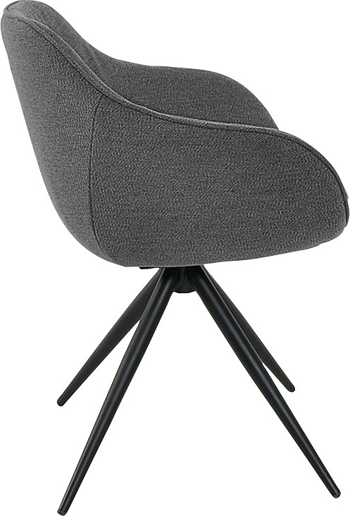 K+W Komfort & Wohnen Drehstuhl »ZOOM«, Flachgewebe Q2 2250, 4-Fuß Drehstuhl mit Gestell aus Metall schwarz Struktur