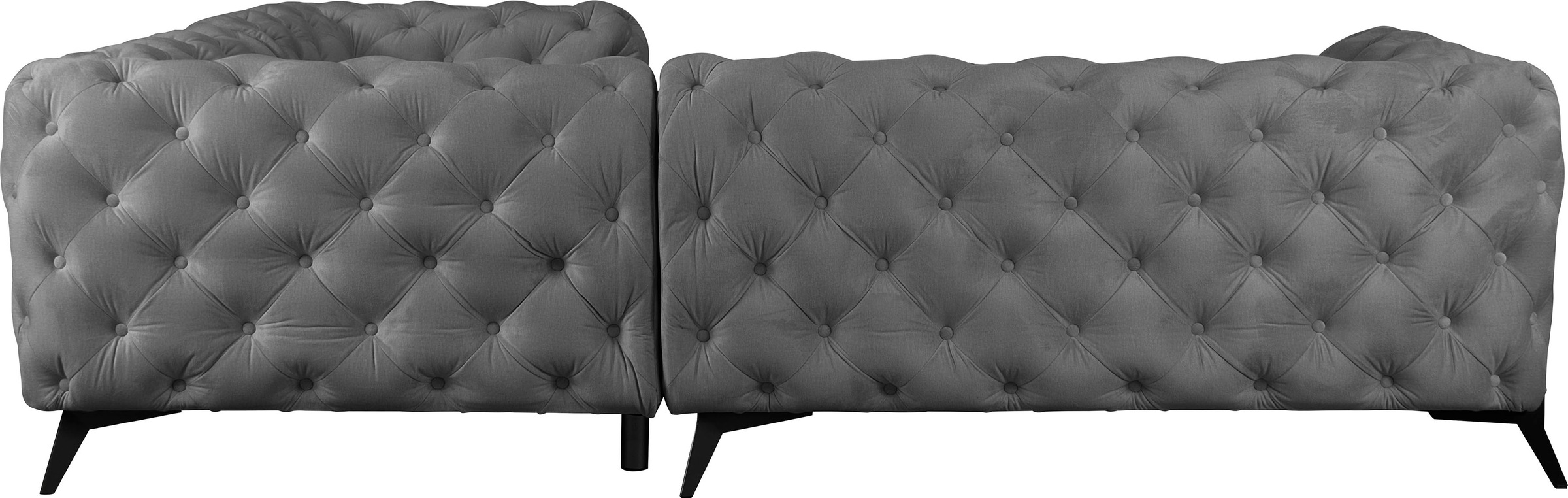 Leonique Chesterfield-Sofa »Amaury L-Form«, Chesterfield-Optik, Breite/Tiefe je 262 cm, Fußfarbe wählbar