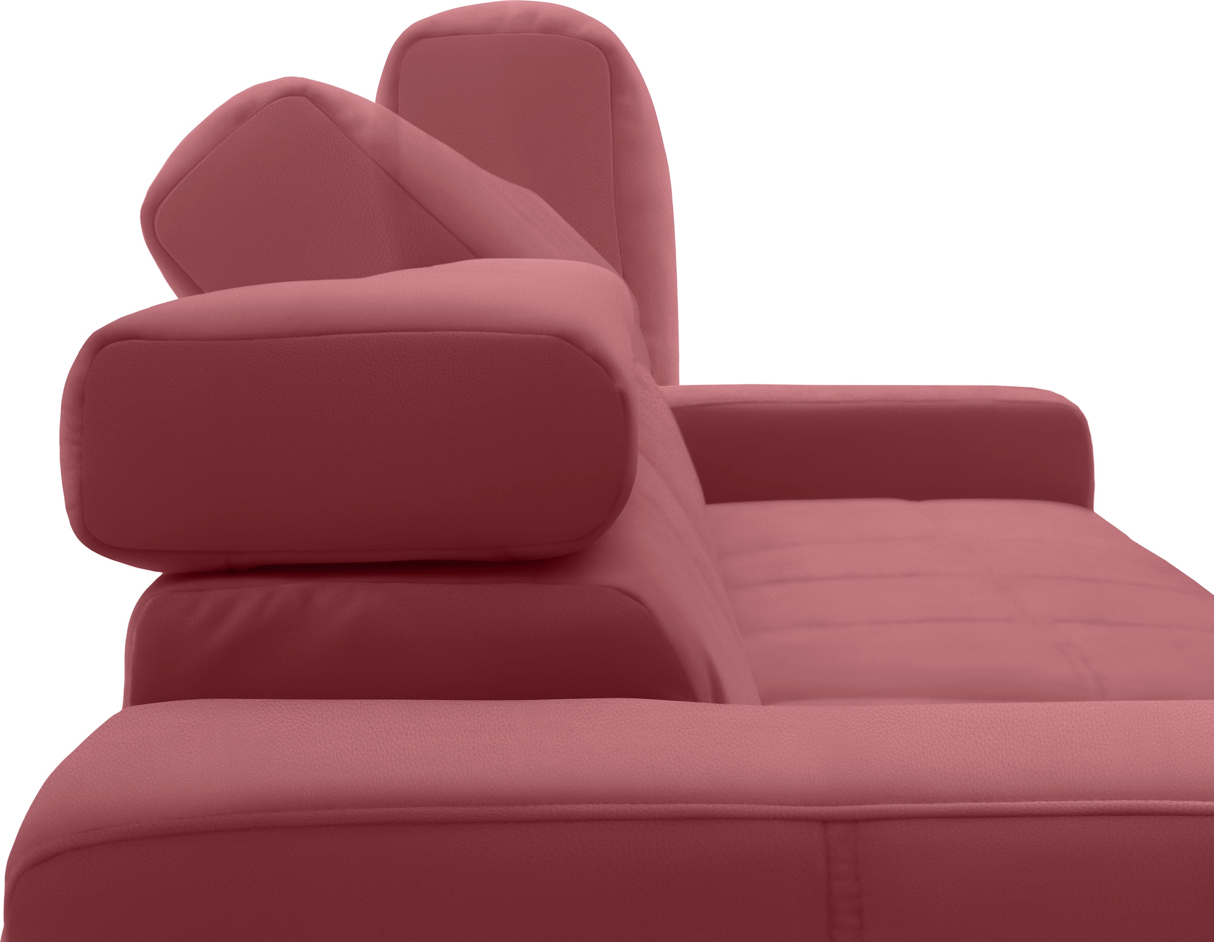 DOMO collection Ecksofa »Brandon Sitzbelastung 140 kg, große Ausführung, B/T/H: 289/177/80 cm«, mit Kopfteilverstellung, wahlweise Sitztiefenverstellung, L-Form
