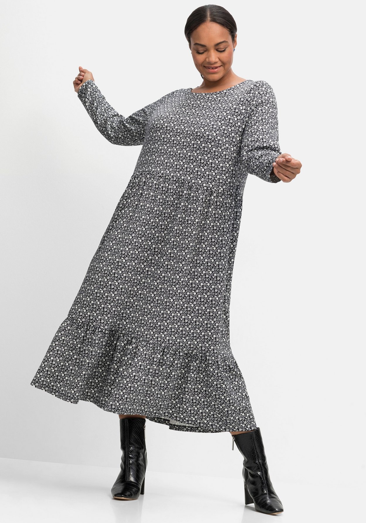 Sheego Shirtkleid »Shirtkleid mit Blumendruck, legere Form«, mit Blumendruck, legere Form