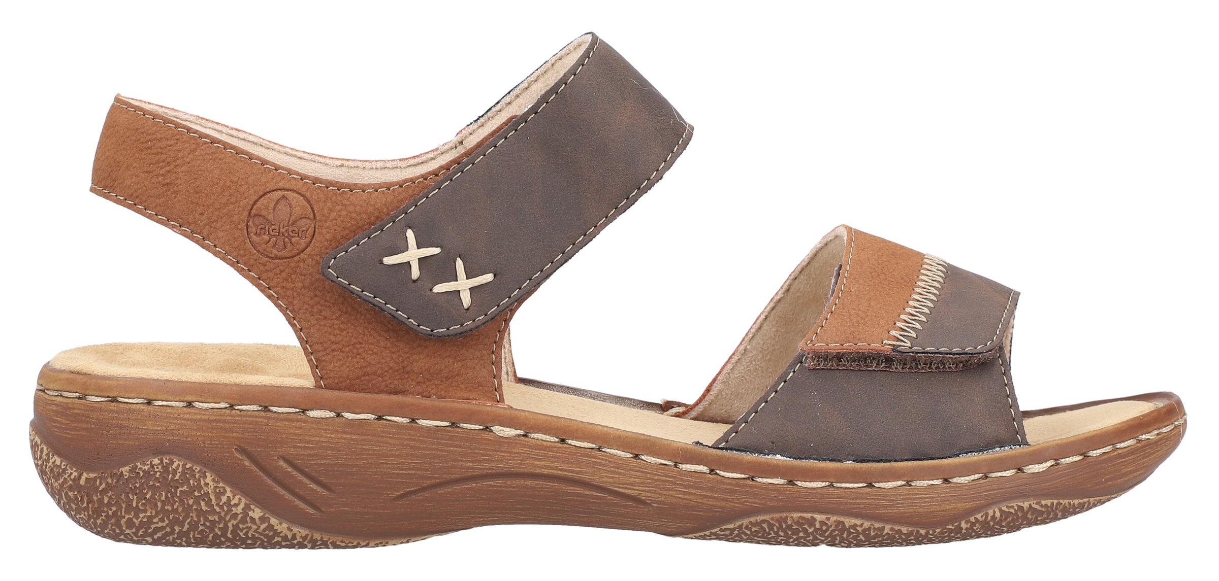 Rieker Sandale  Riemchensandale, Sommerschuh, Sandalette, Klettschuh mit Keilabsatz