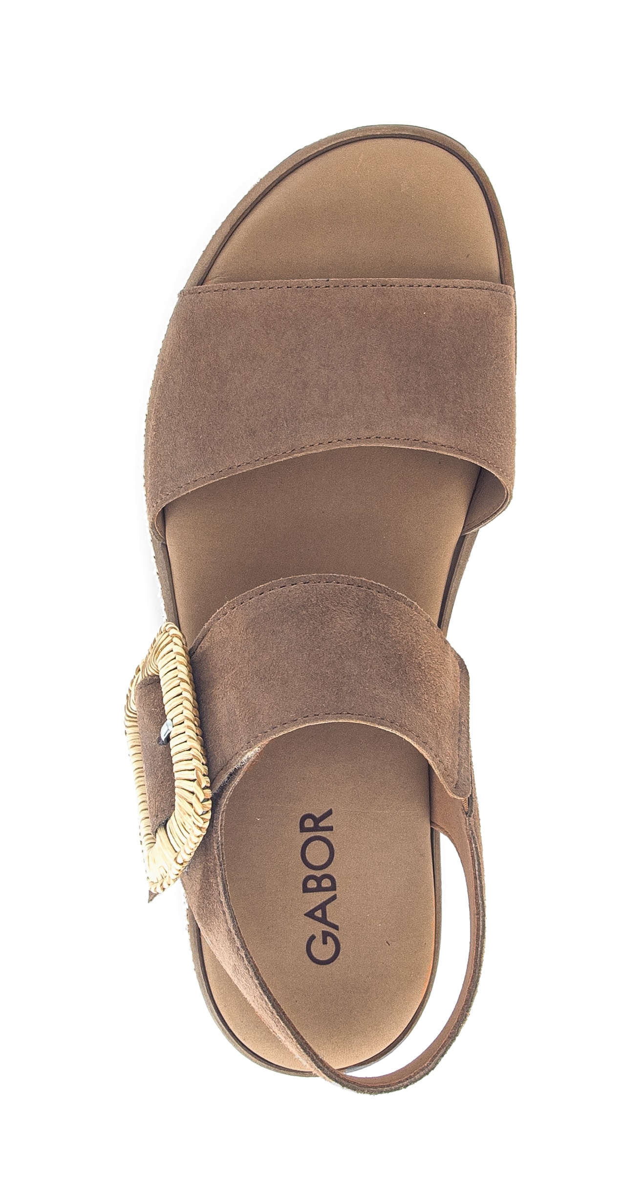 Gabor Keilsandalette  Plateau, Sandale, Sommerschuh mit dekorativer Zierschnalle aus Bast