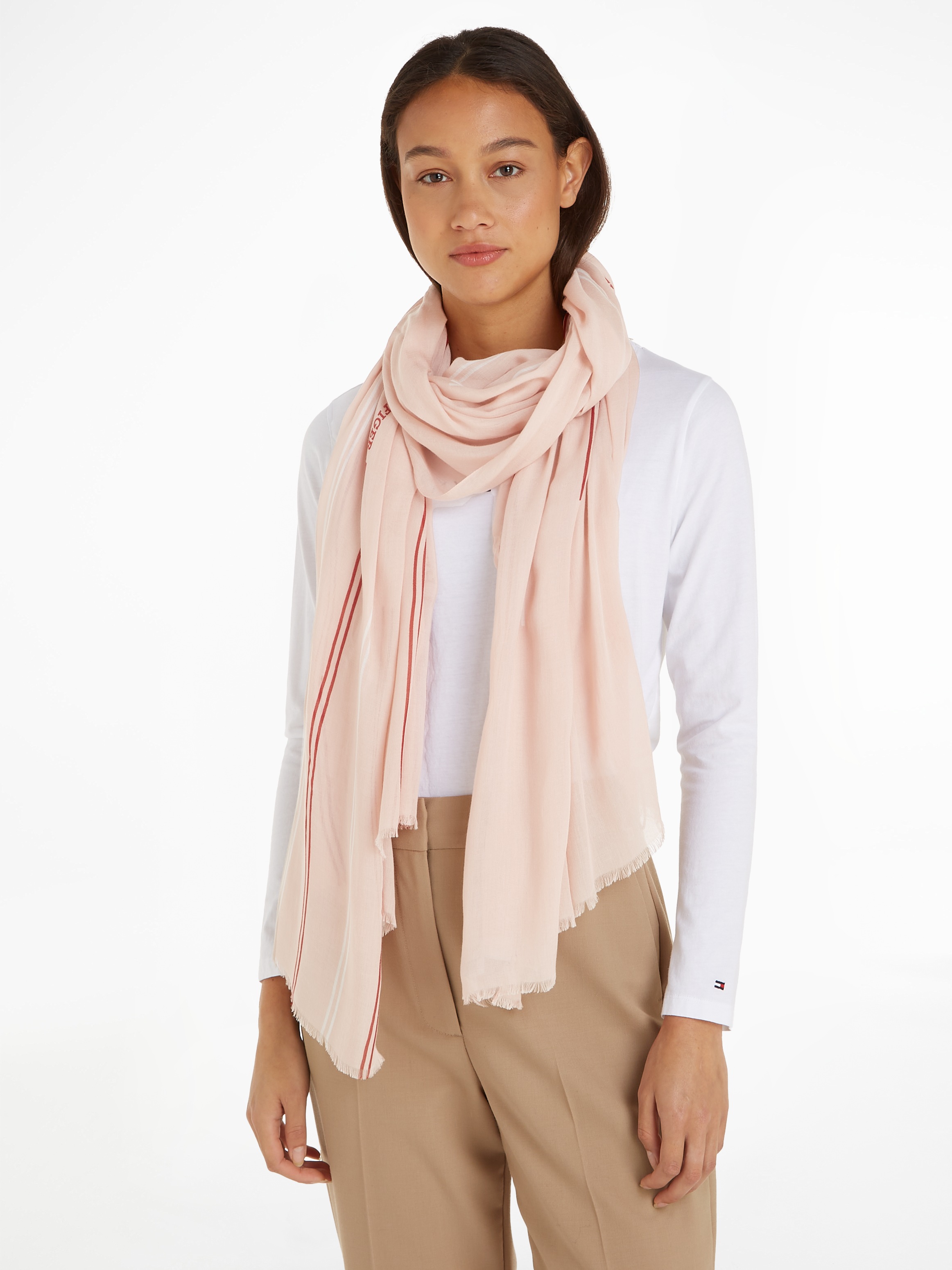 Tommy Hilfiger Modeschal »ESSENTIAL FLAG SCARF«, mit Logoschriftzug