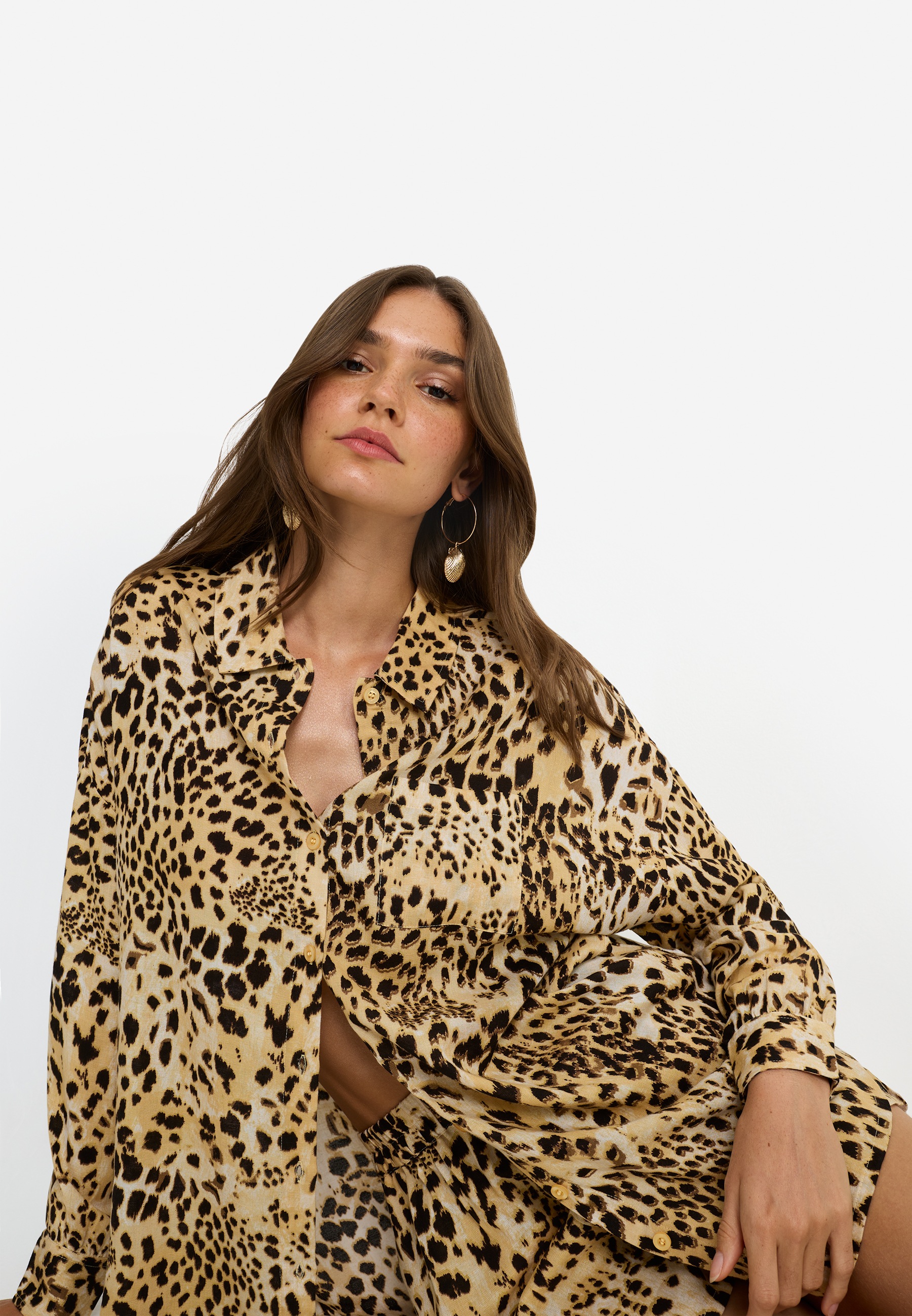 LSCN by LASCANA Langarmbluse Set, mit Shorts, 2 tlg. mit Animalprint